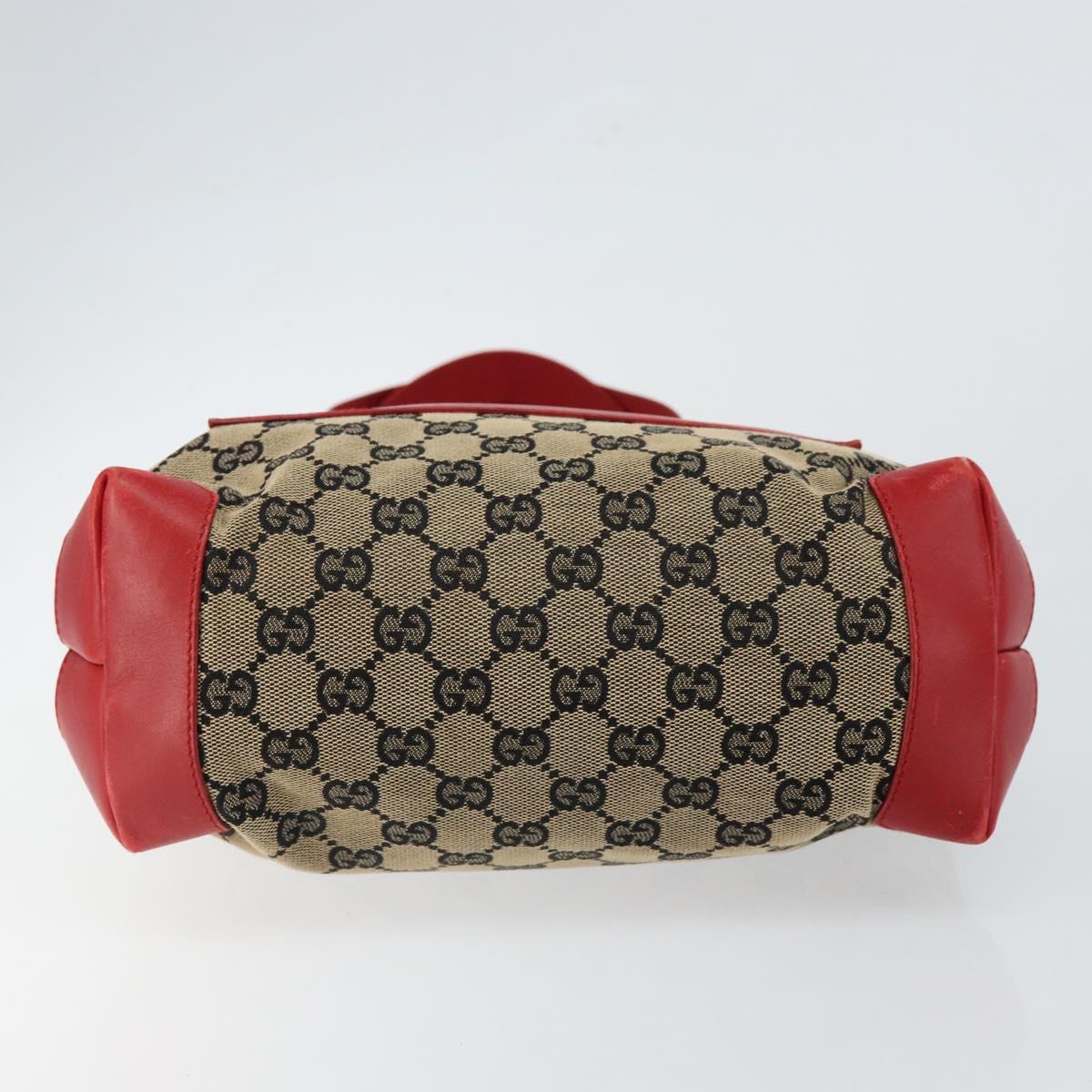 GUCCI GG Canvas Tote Bag Navy Red Auth th6417