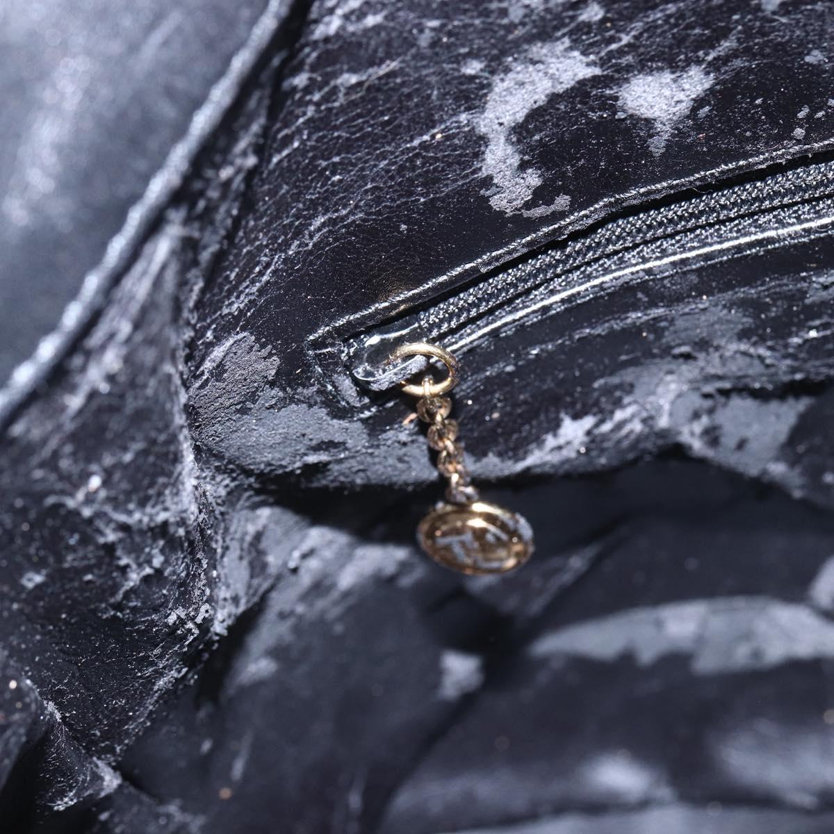 GUCCI Bamboo Shoulder Bag Leather 2way Black Auth th6418