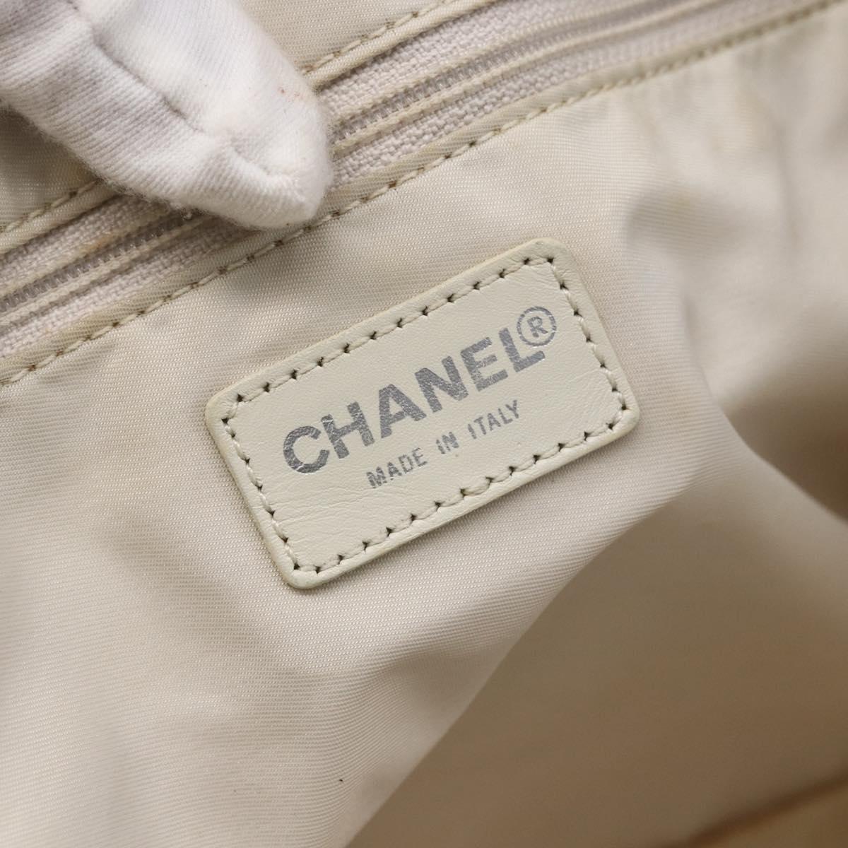 CHANEL New travel line Tote Bag Nylon Beige CC Auth th6420