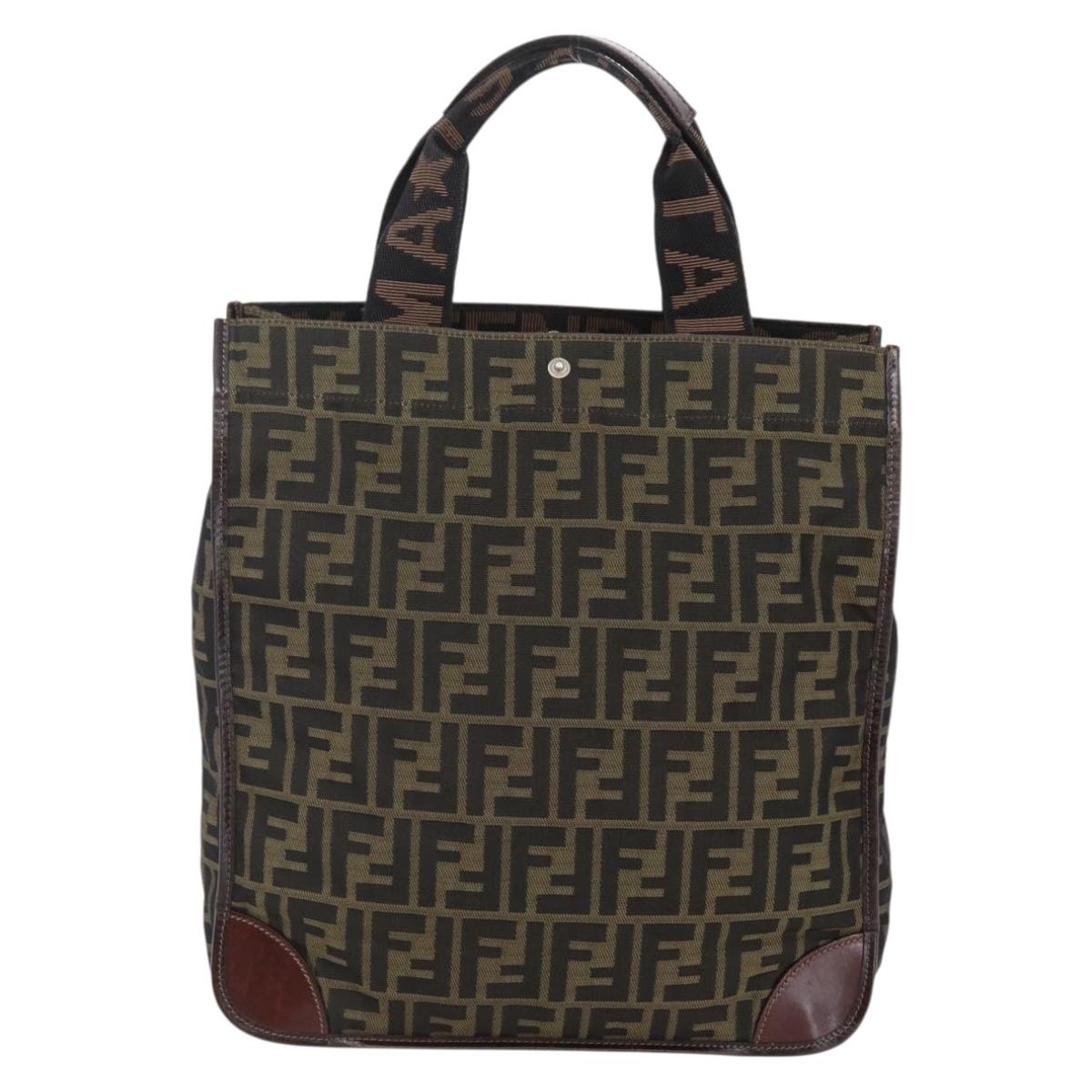 FENDI Zucca Canvas Tote Bag Brown Auth th6421