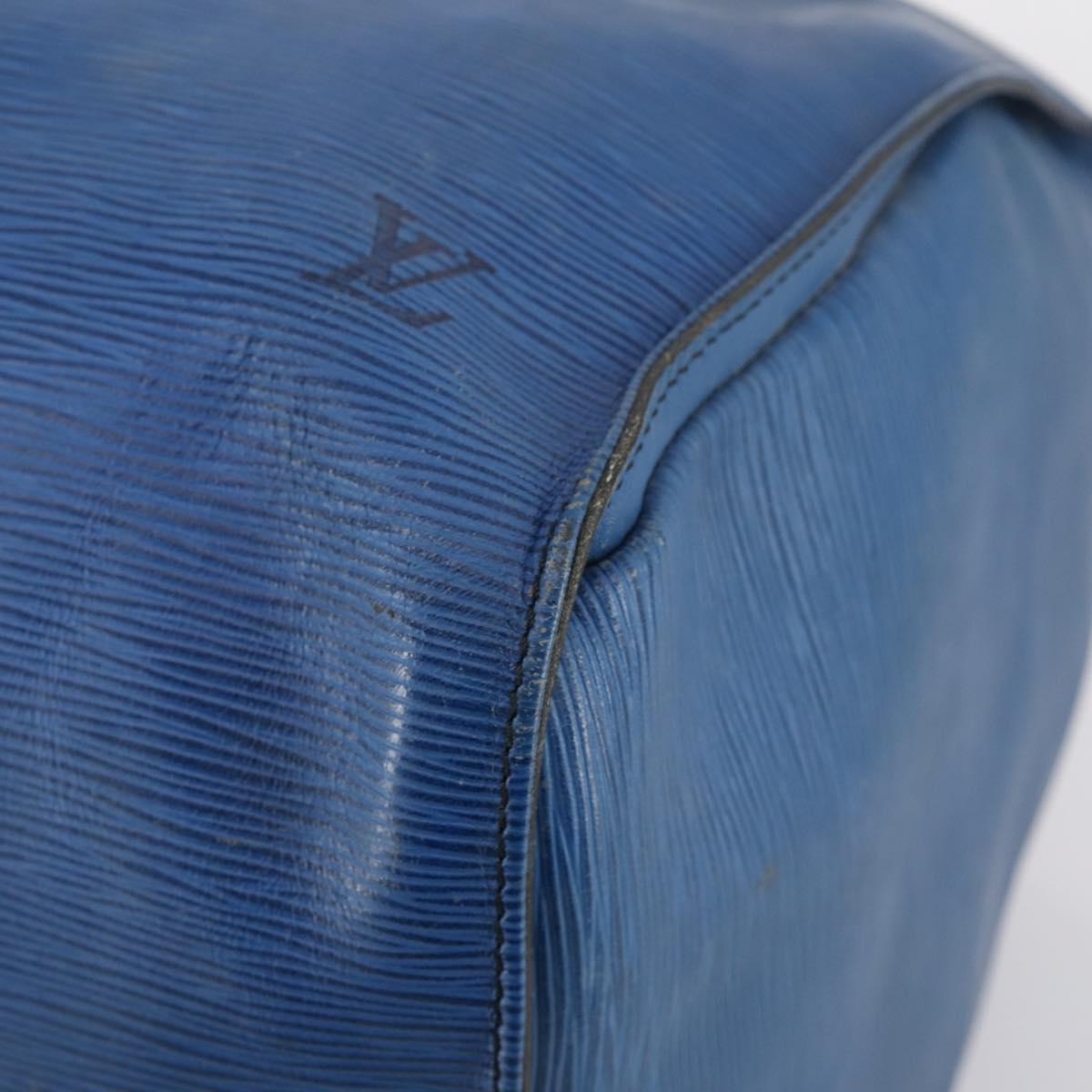 LOUIS VUITTON Epi Keepall 60 Boston Bag Old model Blue M42945 LV Auth th6430