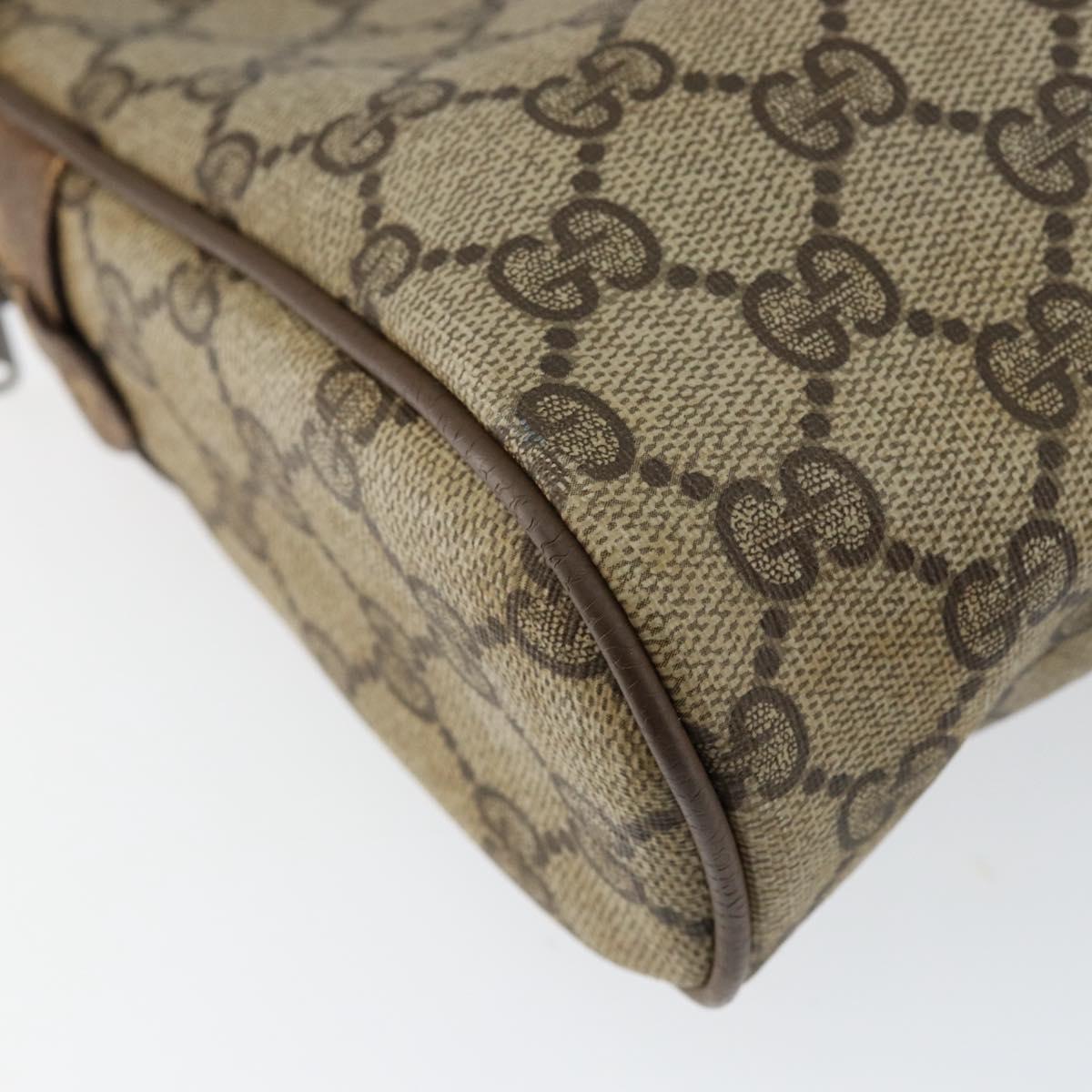 GUCCI GG Supreme Web Sherry Line Clutch Bag PVC Beige Gold 89 01 012 Auth th6454