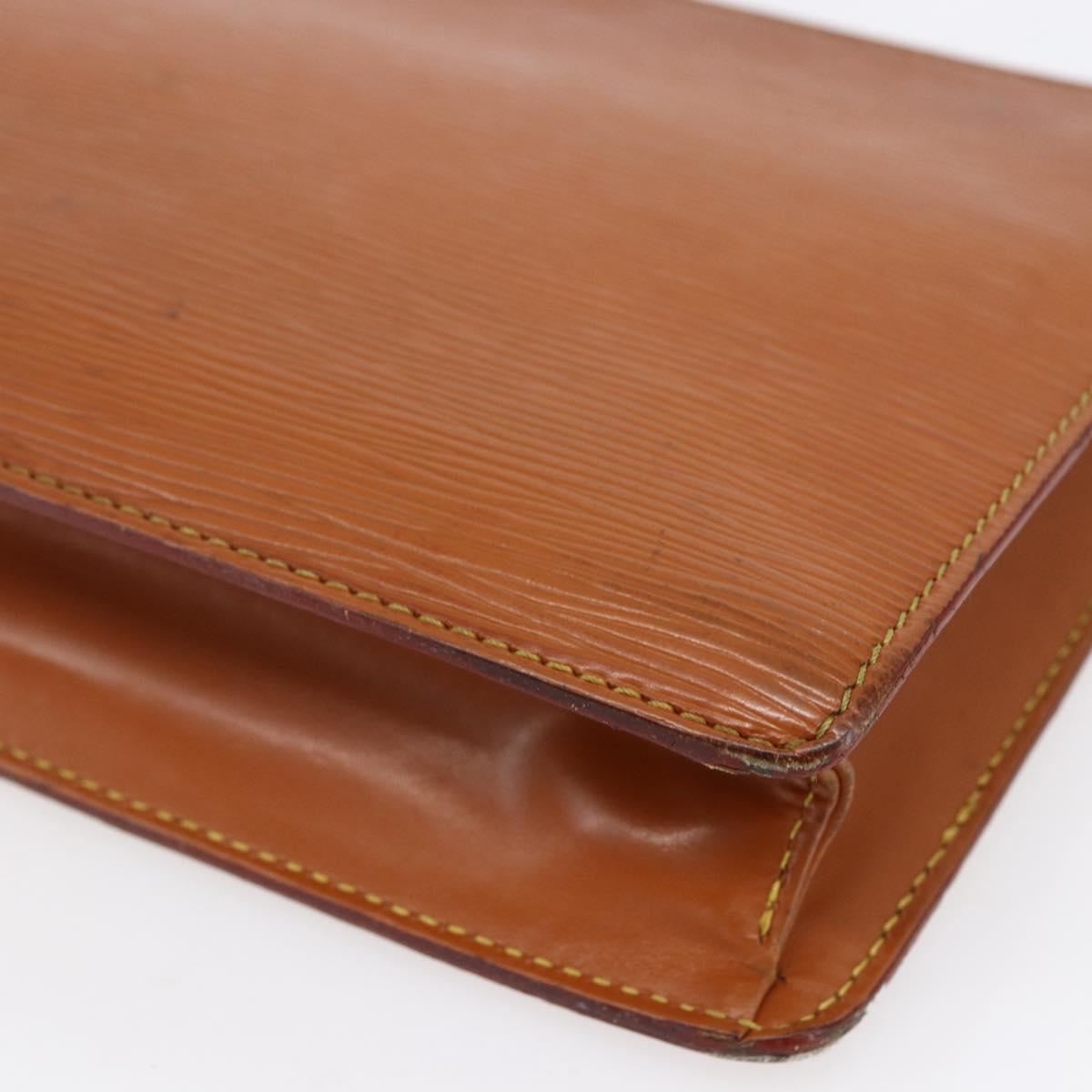 LOUIS VUITTON Epi Pochette Homme Bag Brown Zipangu Gold M52528 LV Auth th6459