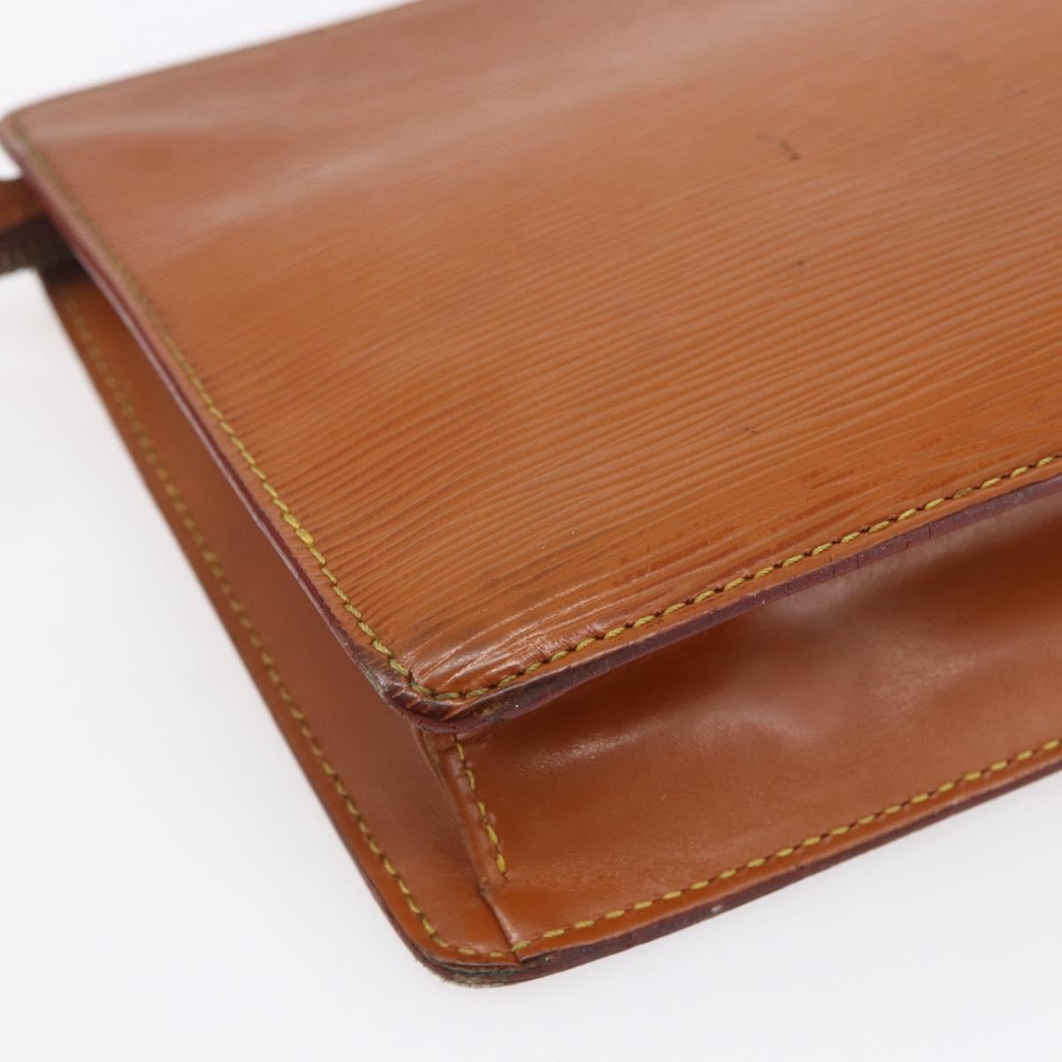 LOUIS VUITTON Epi Pochette Homme Bag Brown Zipangu Gold M52528 LV Auth th6459