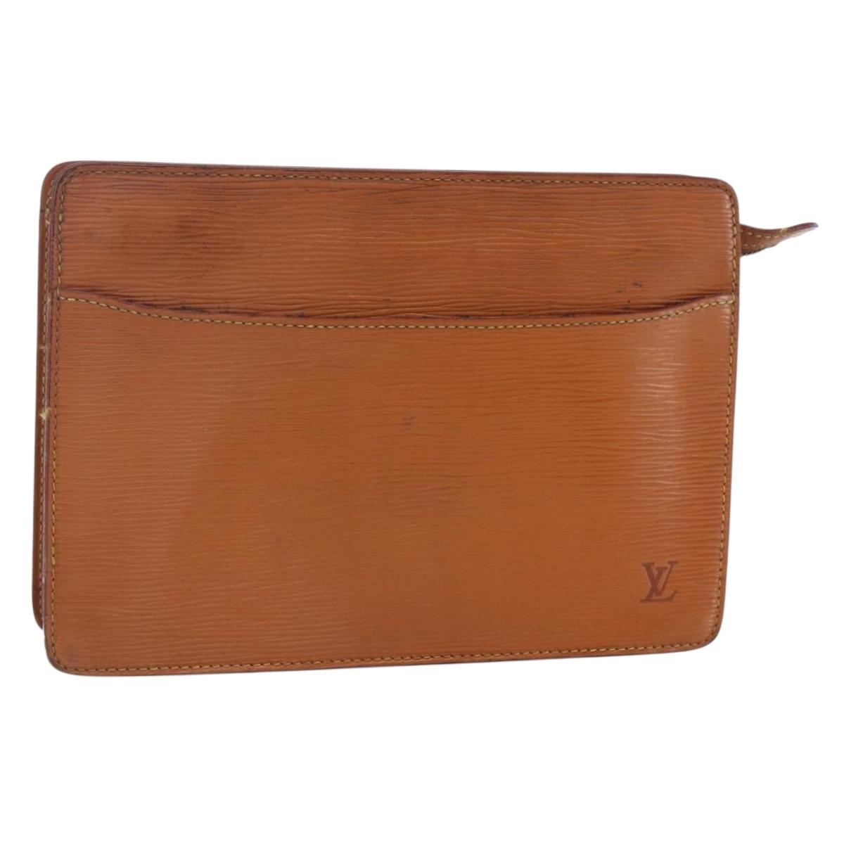 LOUIS VUITTON Epi Pochette Homme Bag Brown Zipangu Gold M52528 LV Auth th6459