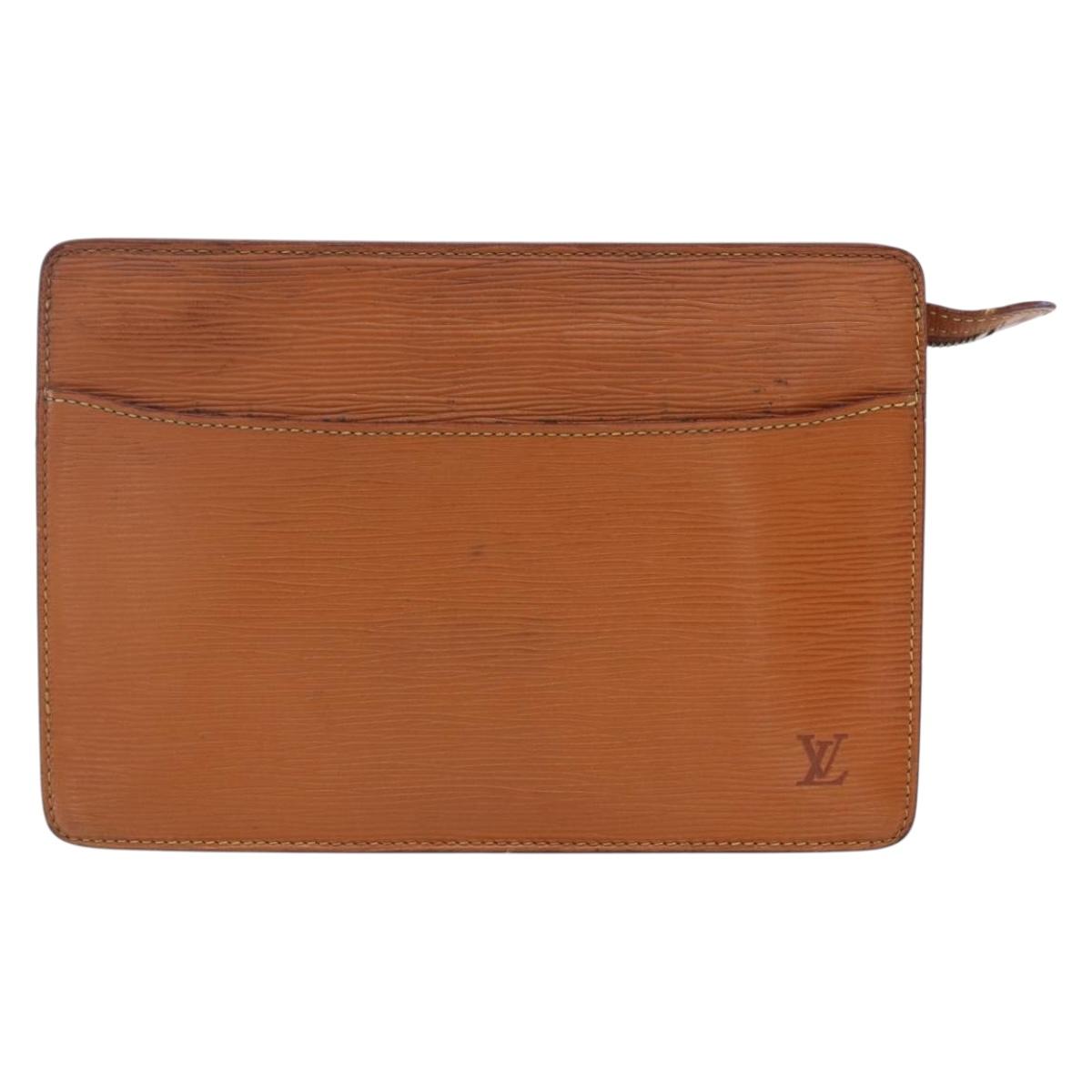 LOUIS VUITTON Epi Pochette Homme Bag Brown Zipangu Gold M52528 LV Auth th6459