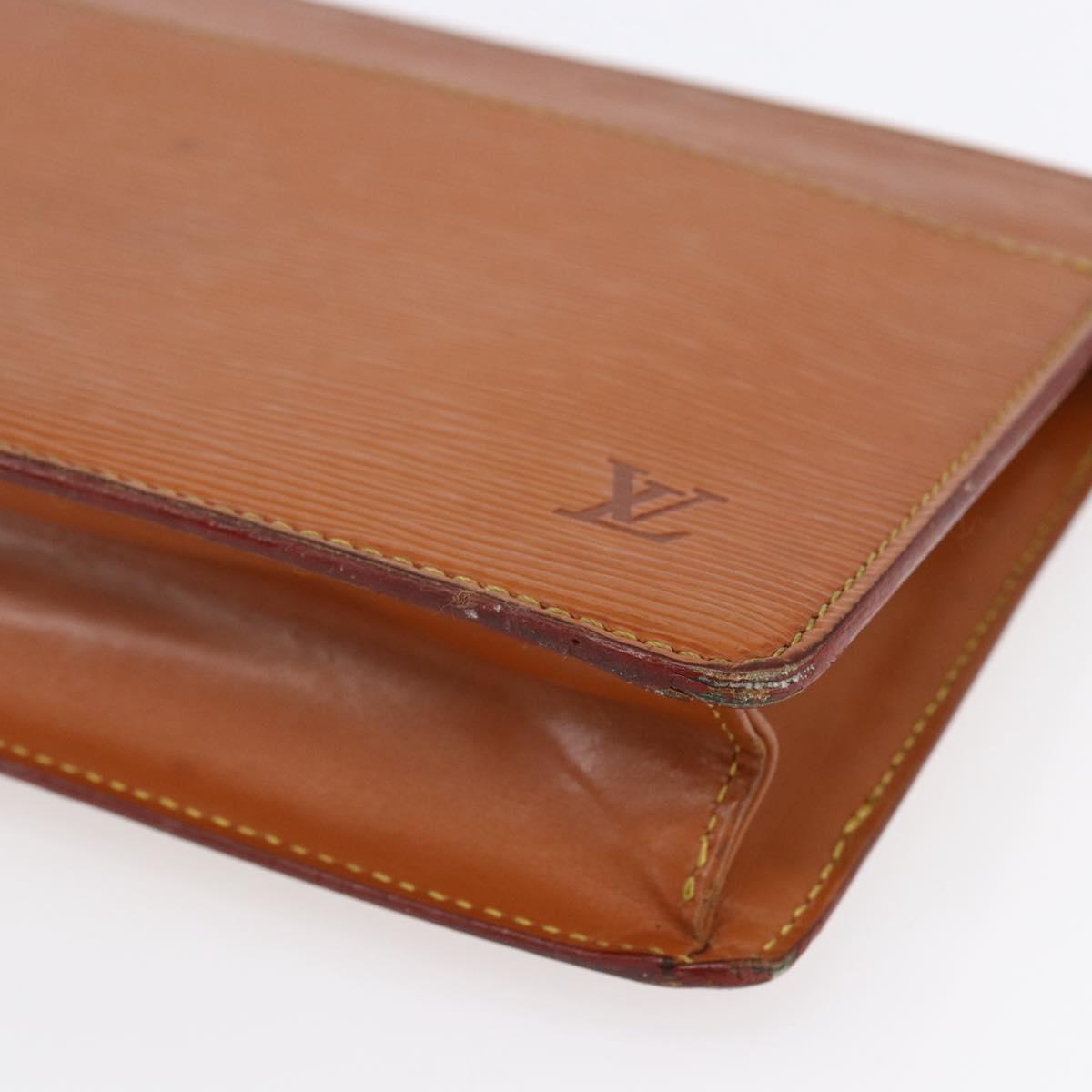 LOUIS VUITTON Epi Pochette Homme Bag Brown Zipangu Gold M52528 LV Auth th6459