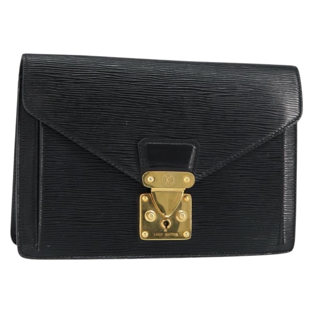 LOUIS VUITTON Epi Serie Dragonne Clutch Bag Black Noir M52612 LV Auth th6460