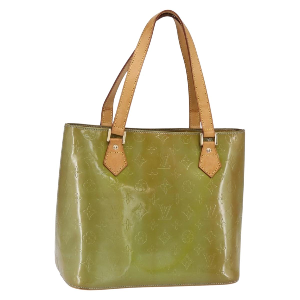 LOUIS VUITTON Monogram Vernis Houston Hand Bag Baby Blue M91005 LV Auth th6461