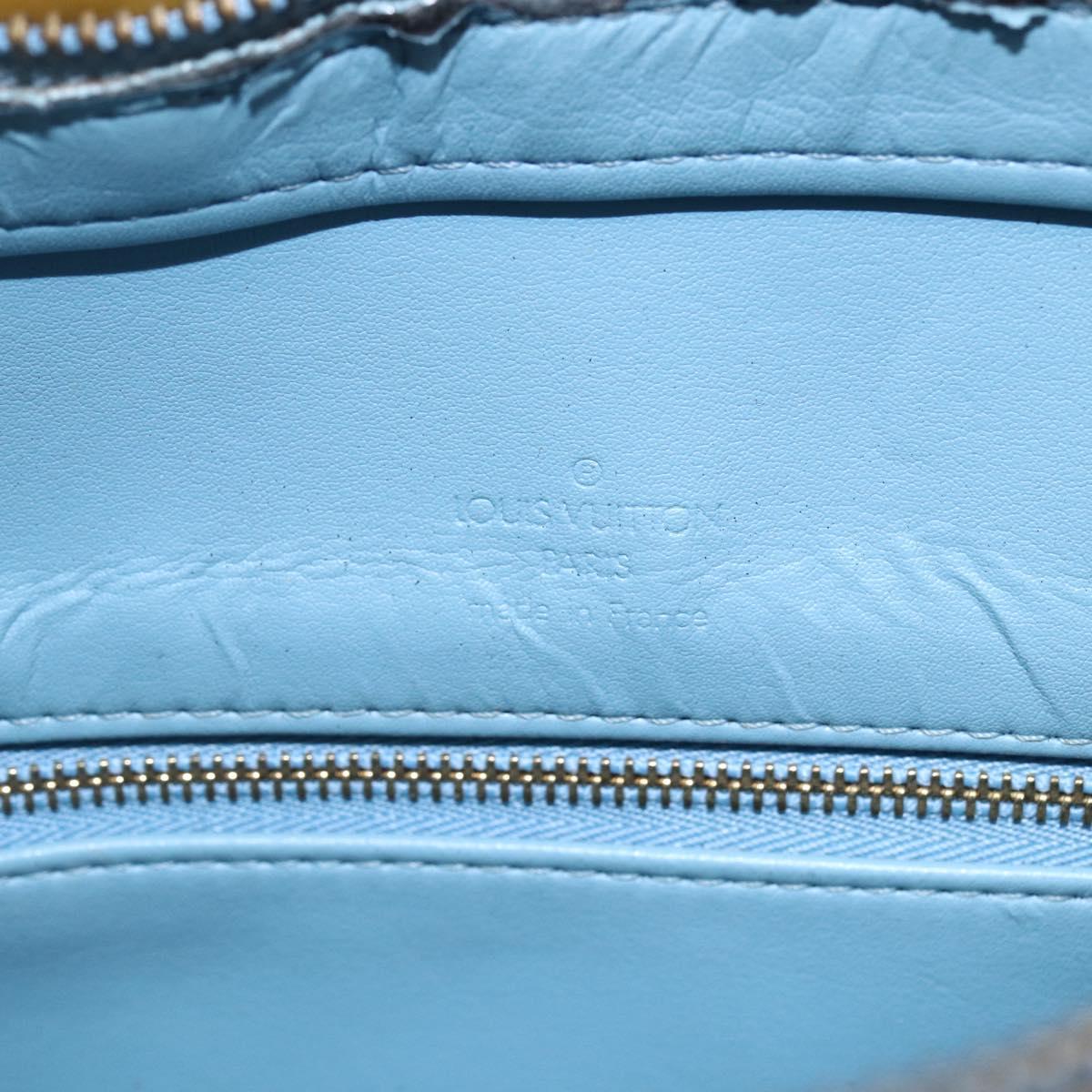 LOUIS VUITTON Monogram Vernis Houston Hand Bag Baby Blue M91005 LV Auth th6461