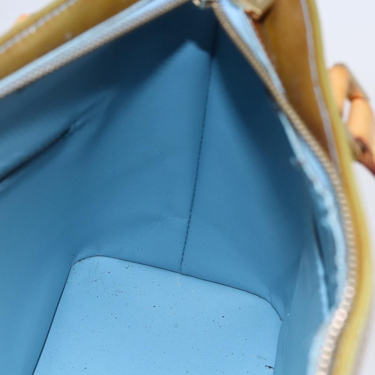 LOUIS VUITTON Monogram Vernis Houston Hand Bag Baby Blue M91005 LV Auth th6461