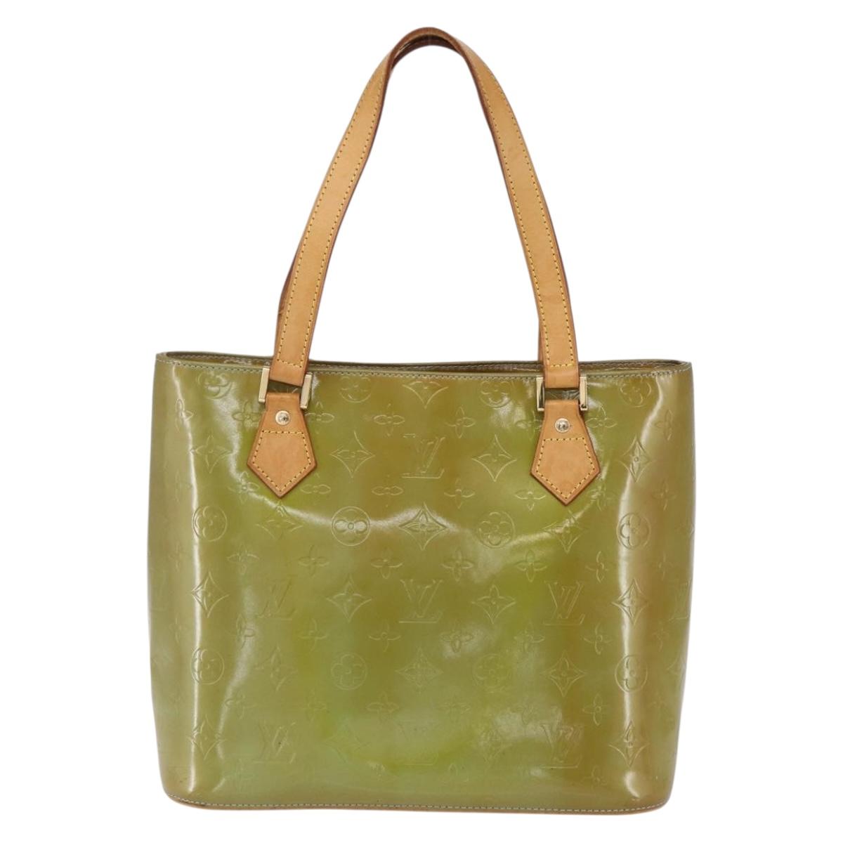 LOUIS VUITTON Monogram Vernis Houston Hand Bag Baby Blue M91005 LV Auth th6461