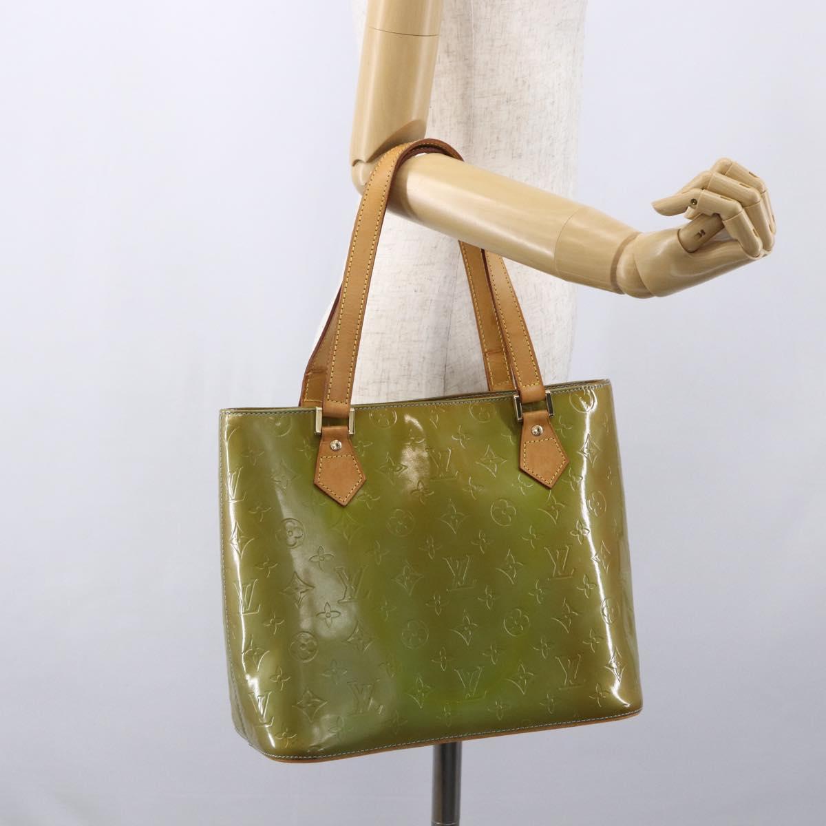 LOUIS VUITTON Monogram Vernis Houston Hand Bag Baby Blue M91005 LV Auth th6461