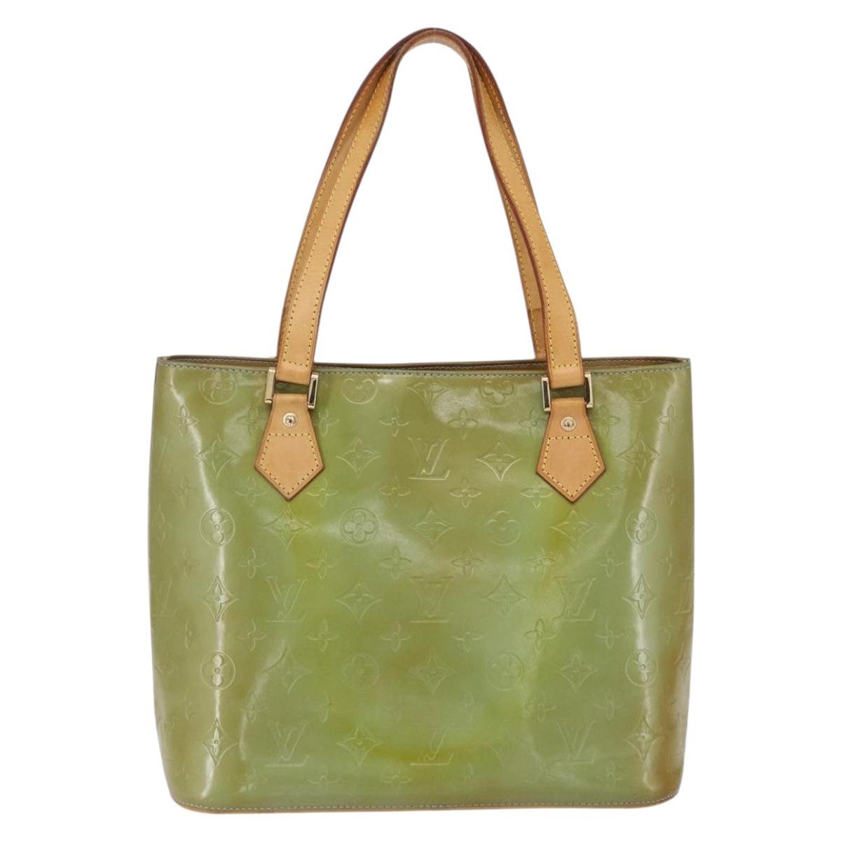 LOUIS VUITTON Monogram Vernis Houston Hand Bag Baby Blue M91005 LV Auth th6461