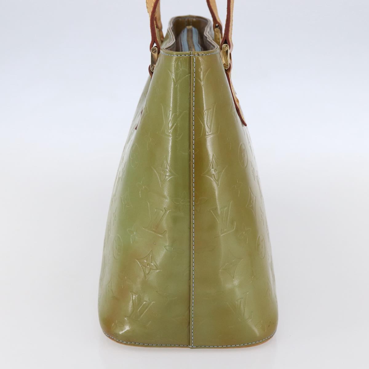 LOUIS VUITTON Monogram Vernis Houston Hand Bag Baby Blue M91005 LV Auth th6461