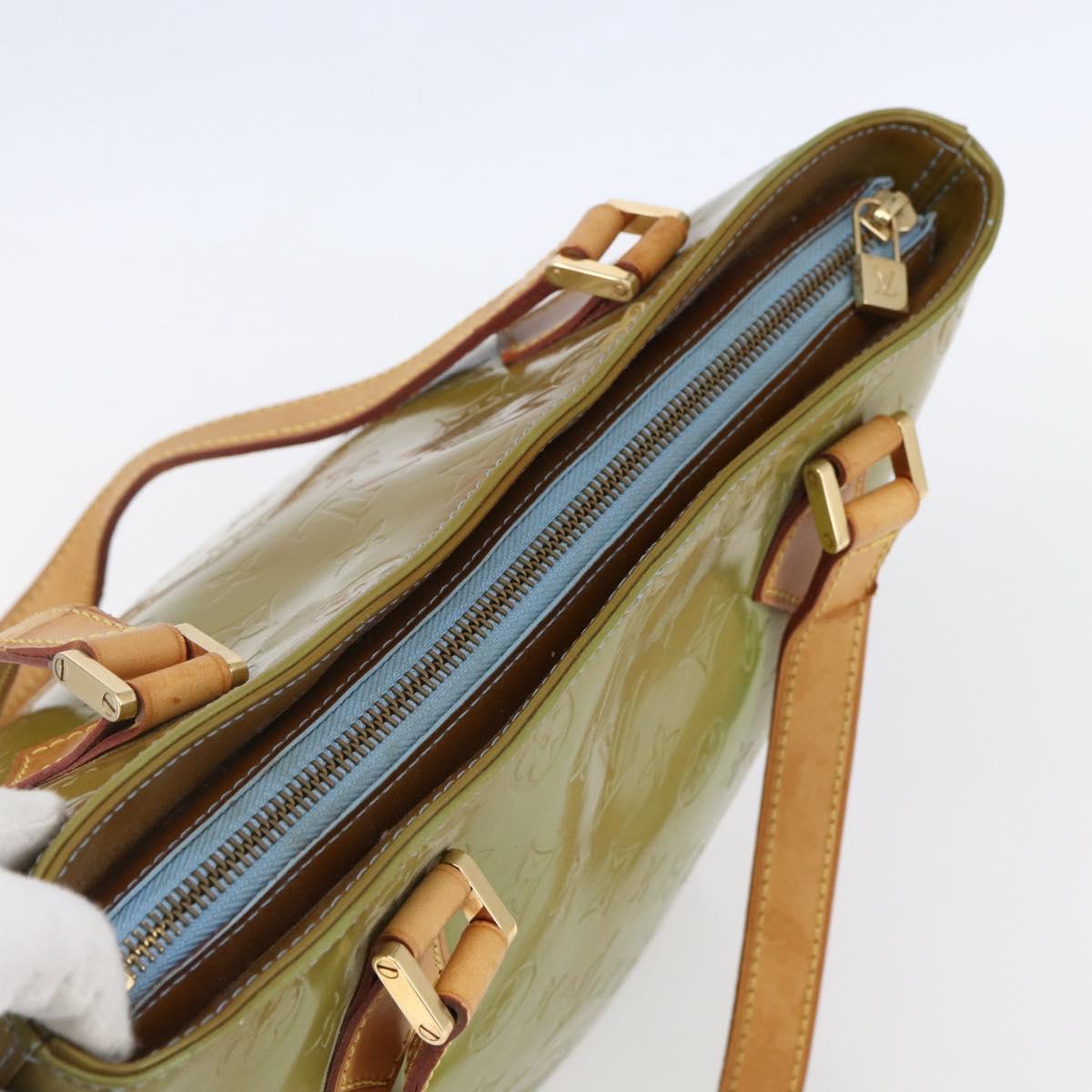 LOUIS VUITTON Monogram Vernis Houston Hand Bag Baby Blue M91005 LV Auth th6461