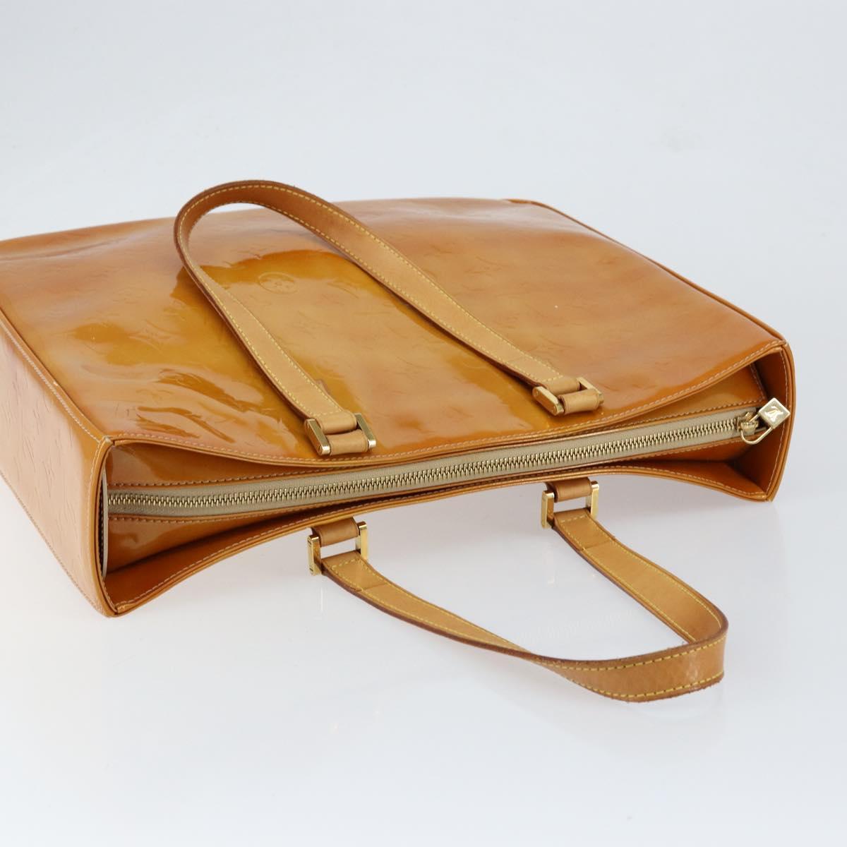 LOUIS VUITTON Monogram Vernis Columbus Tote Bag Beige M91023 LV Auth th6462