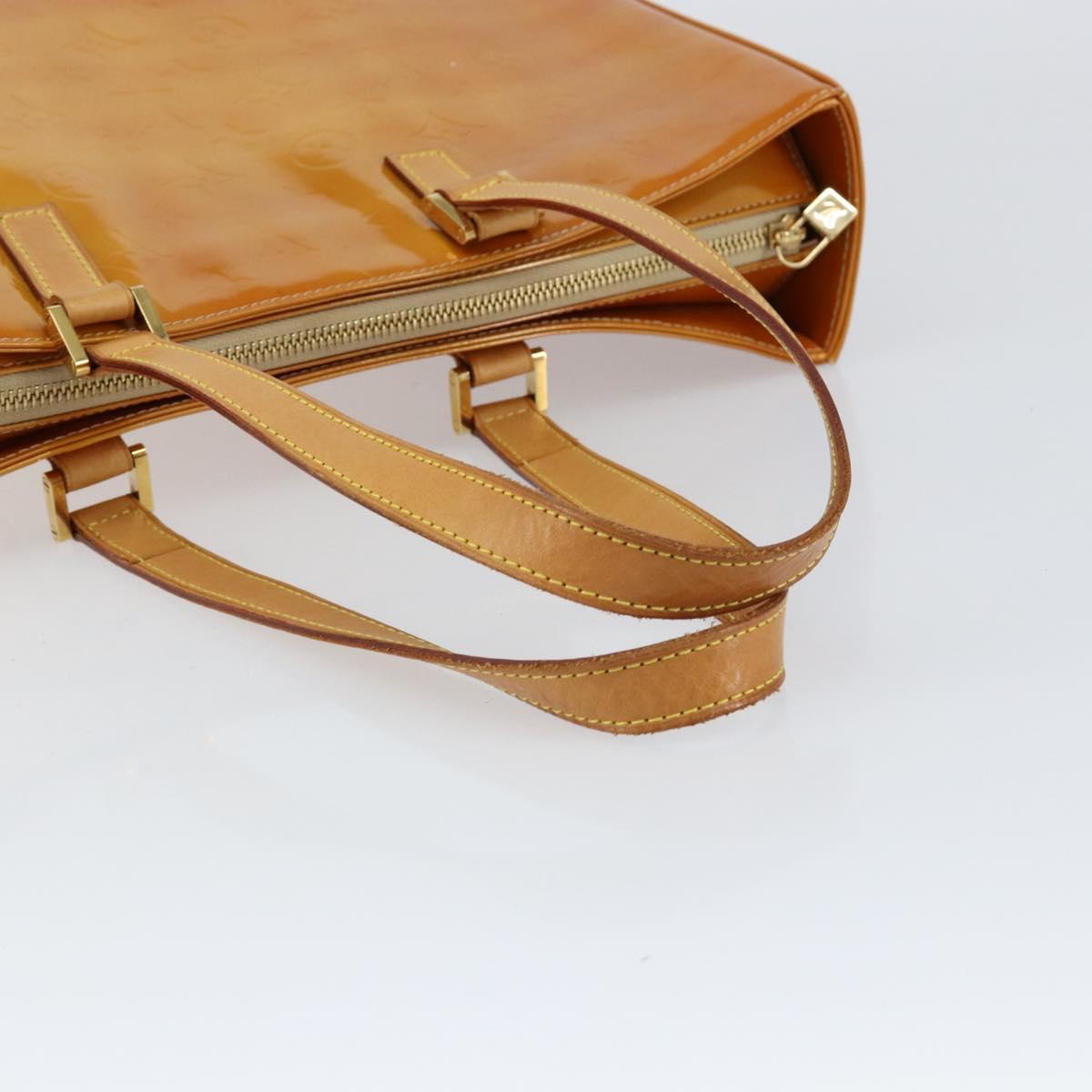 LOUIS VUITTON Monogram Vernis Columbus Tote Bag Beige M91023 LV Auth th6462