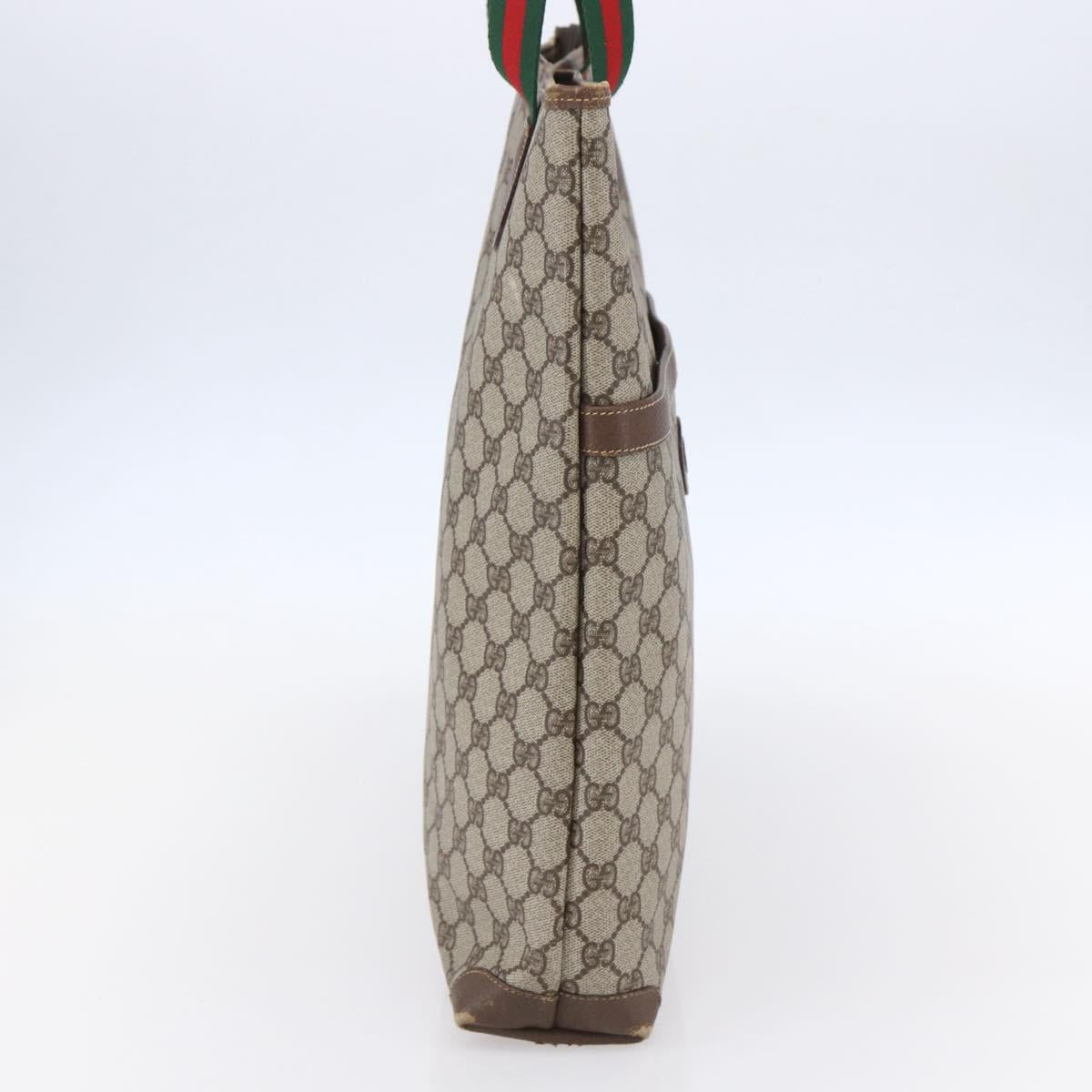 GUCCI GG Supreme Web Sherry Line Tote Bag PVC Beige Gold 002 39 0163 Auth th6468