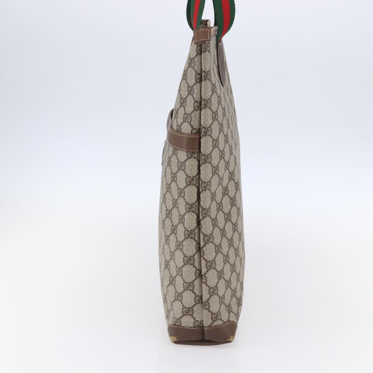 GUCCI GG Supreme Web Sherry Line Tote Bag PVC Beige Gold 002 39 0163 Auth th6468