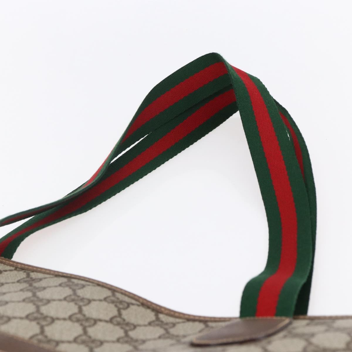 GUCCI GG Supreme Web Sherry Line Tote Bag PVC Beige Gold 002 39 0163 Auth th6468