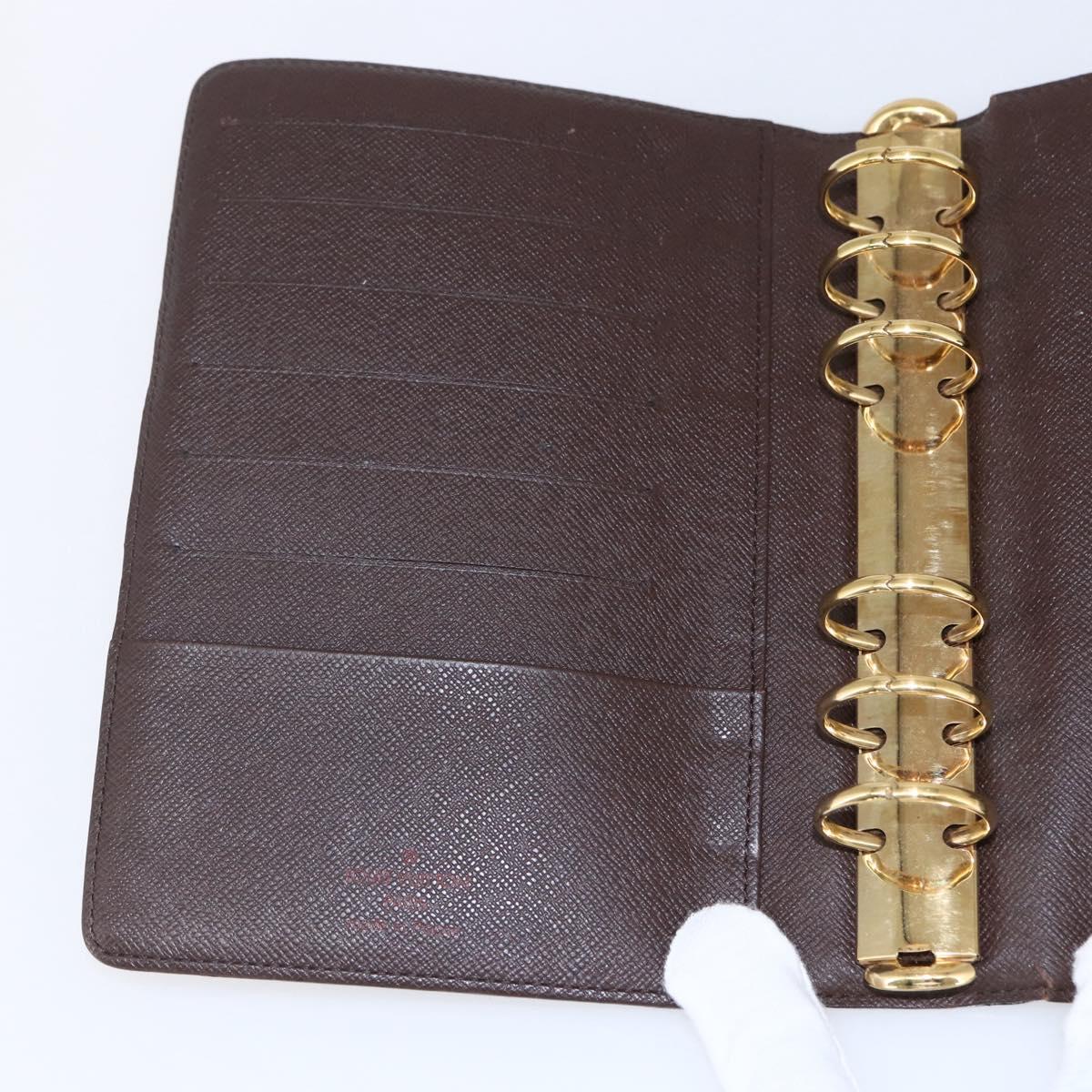 LOUIS VUITTON Damier Ebene Agenda MM Day Planner Cover R20240 LV Auth th6470