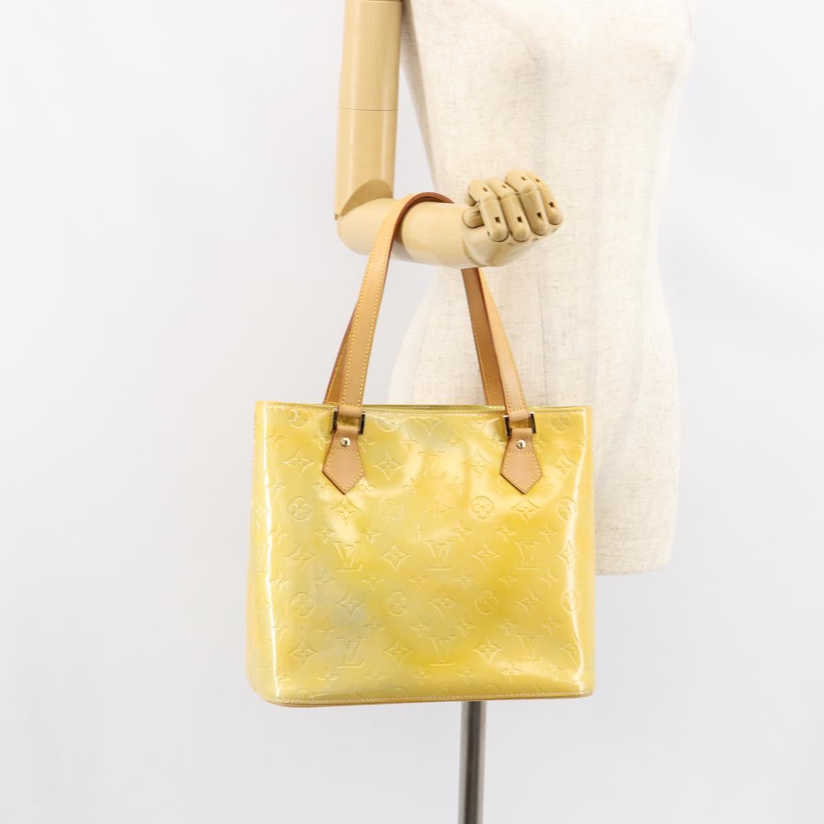 LOUIS VUITTON Monogram Vernis Houston Hand Bag Gris M91053 LV Auth th6475