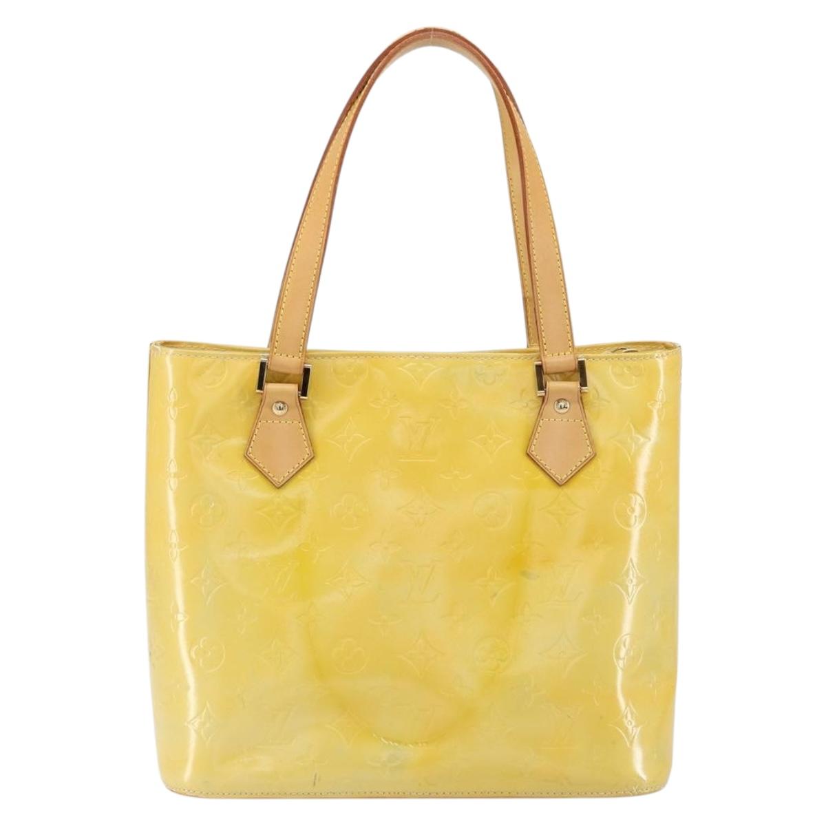 LOUIS VUITTON Monogram Vernis Houston Hand Bag Gris M91053 LV Auth th6475