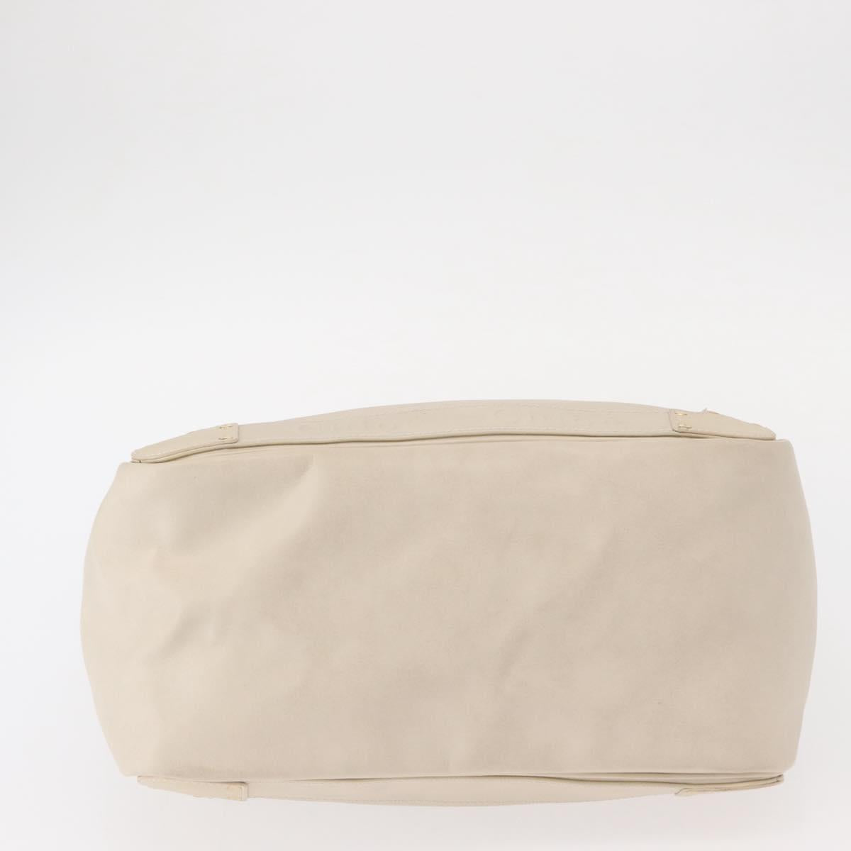 Chloe Eden Tote Bag Leather White Gold Auth th6490