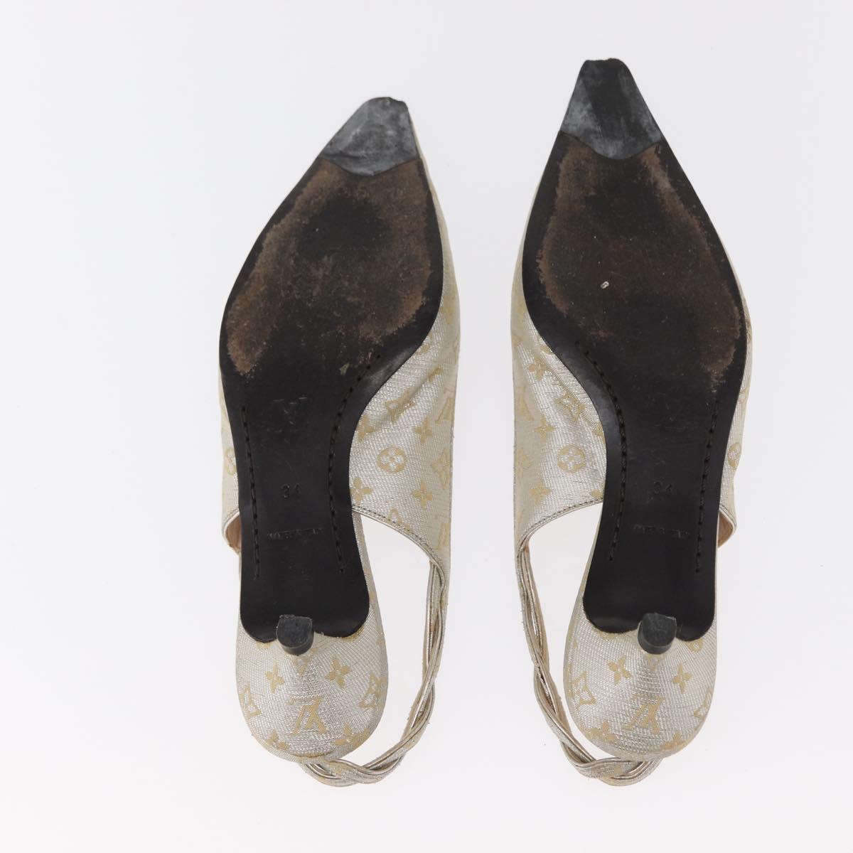 LOUIS VUITTON Shoes Leather Canvas 2 Set Silver White LV Auth th6500