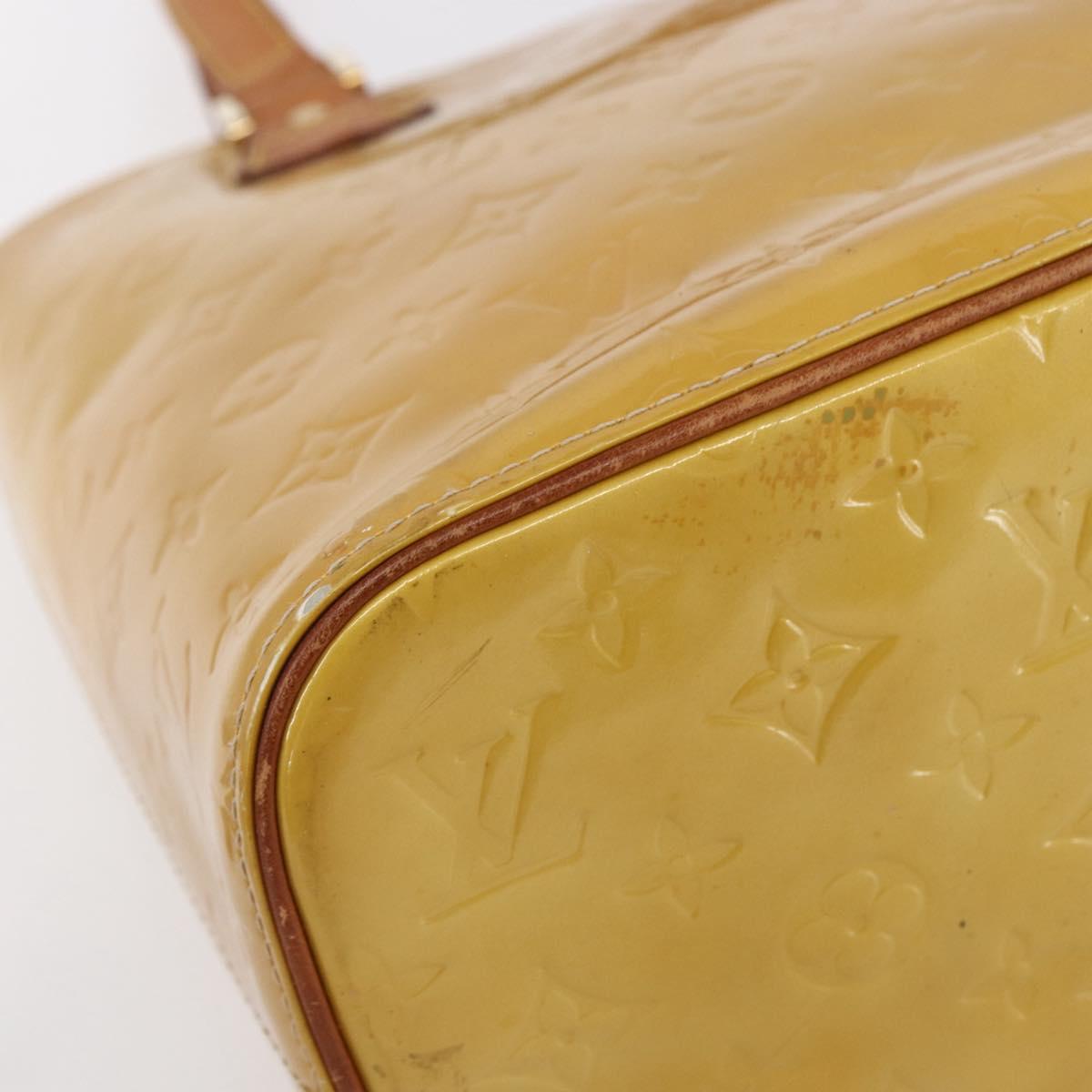 LOUIS VUITTON Monogram Vernis Houston Hand Bag Beige M91004 LV Auth th6513