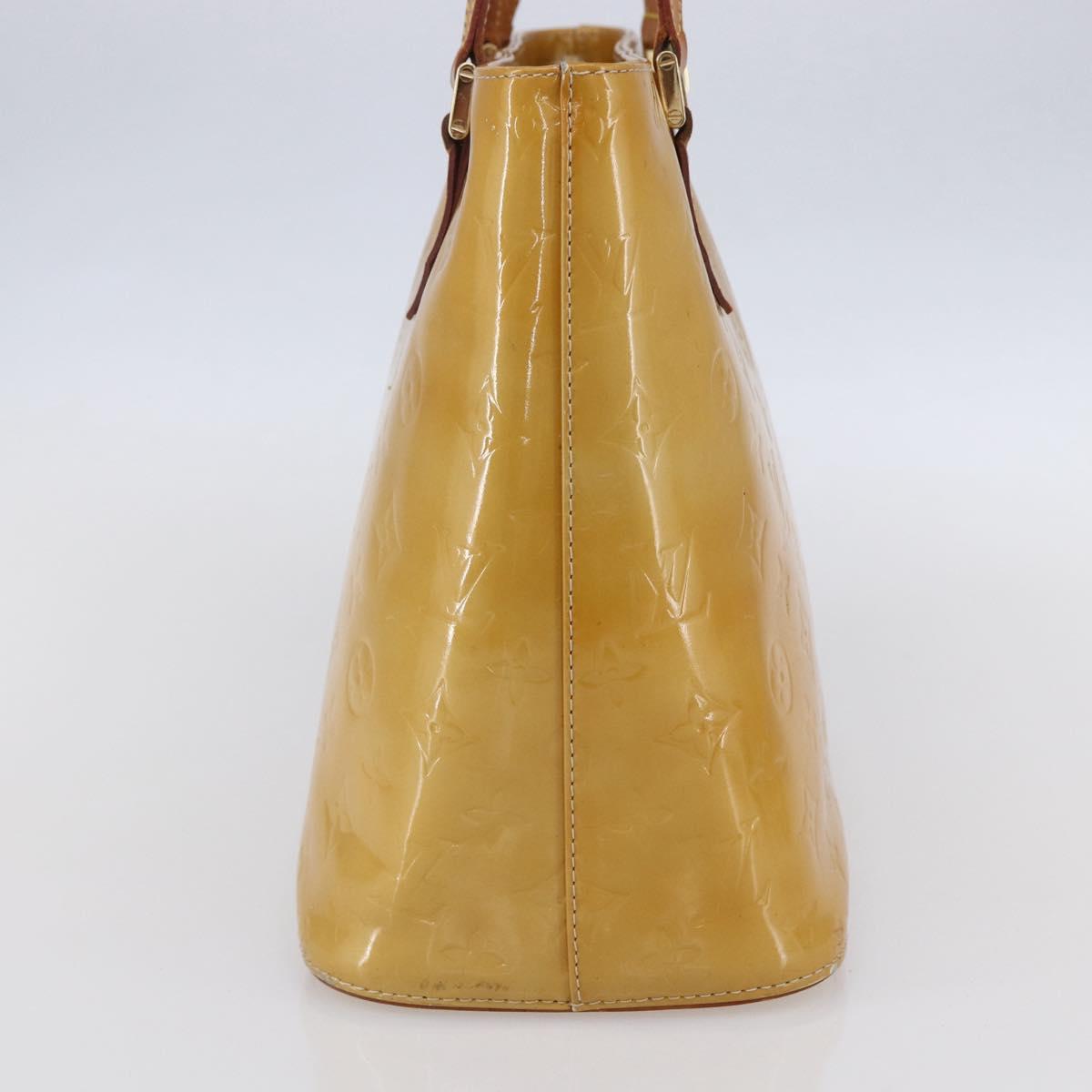 LOUIS VUITTON Monogram Vernis Houston Hand Bag Beige M91004 LV Auth th6513