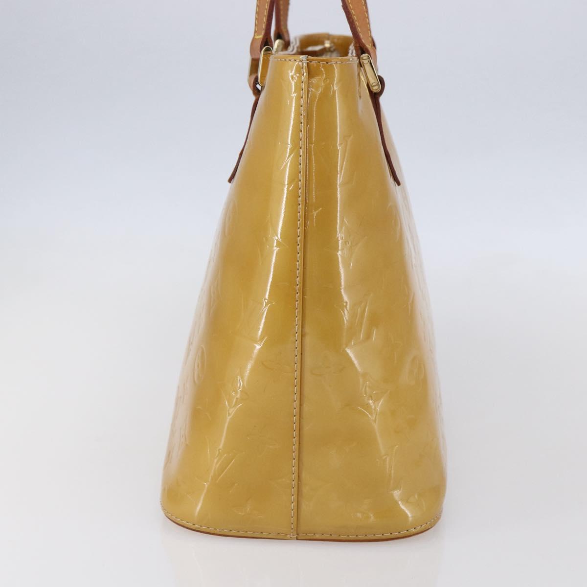 LOUIS VUITTON Monogram Vernis Houston Hand Bag Beige M91004 LV Auth th6513