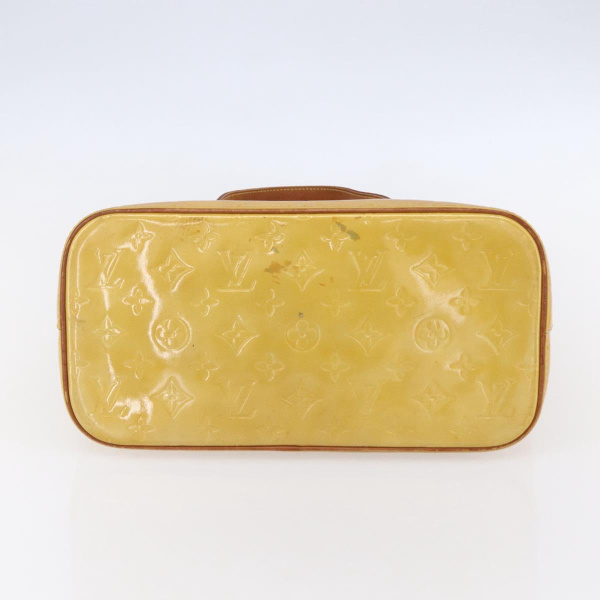 LOUIS VUITTON Monogram Vernis Houston Hand Bag Beige M91004 LV Auth th6513