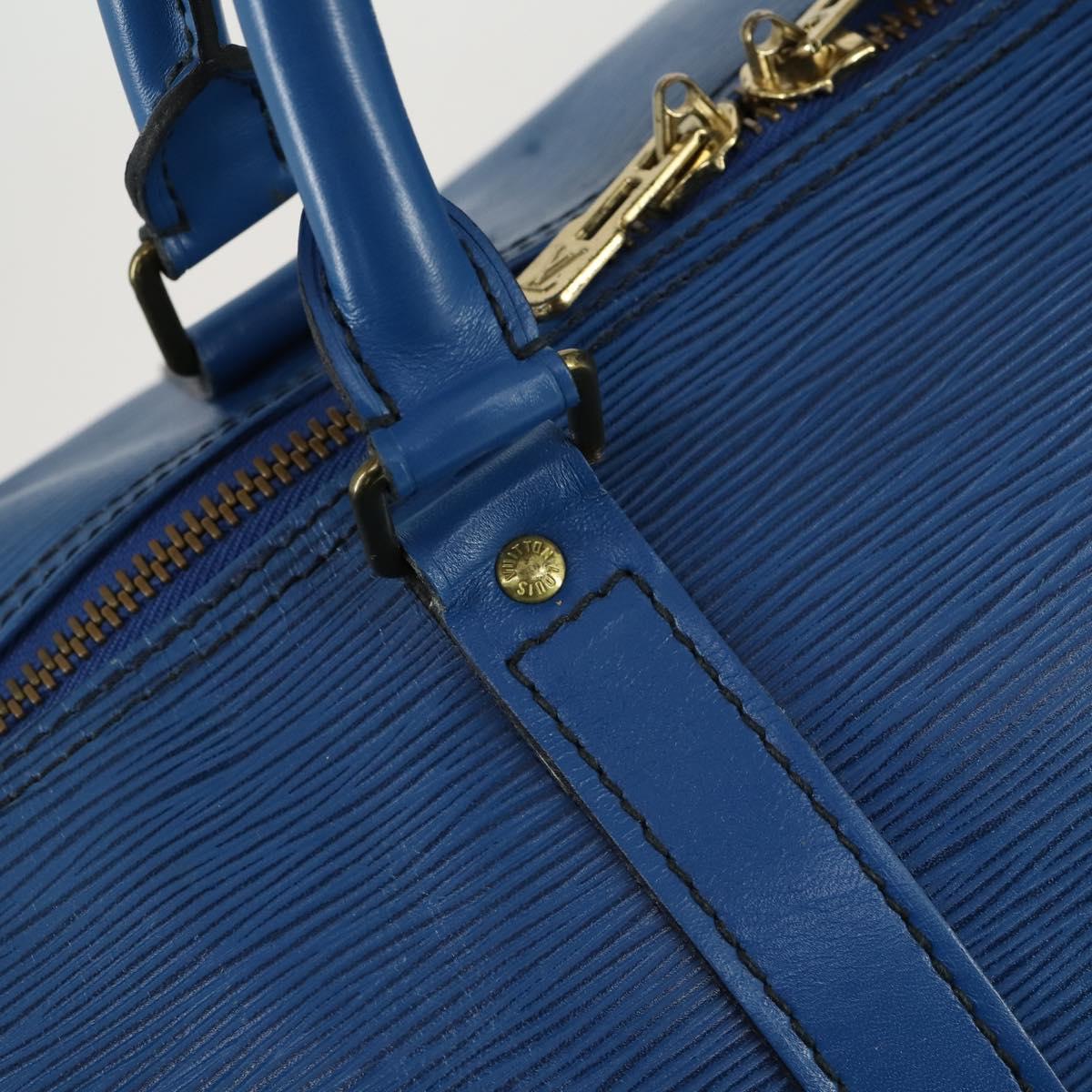 LOUIS VUITTON Epi Keepall 50 Boston Bag Blue M42965 LV Auth th6515