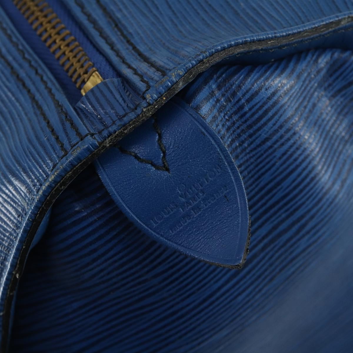 LOUIS VUITTON Epi Keepall 50 Boston Bag Blue M42965 LV Auth th6515