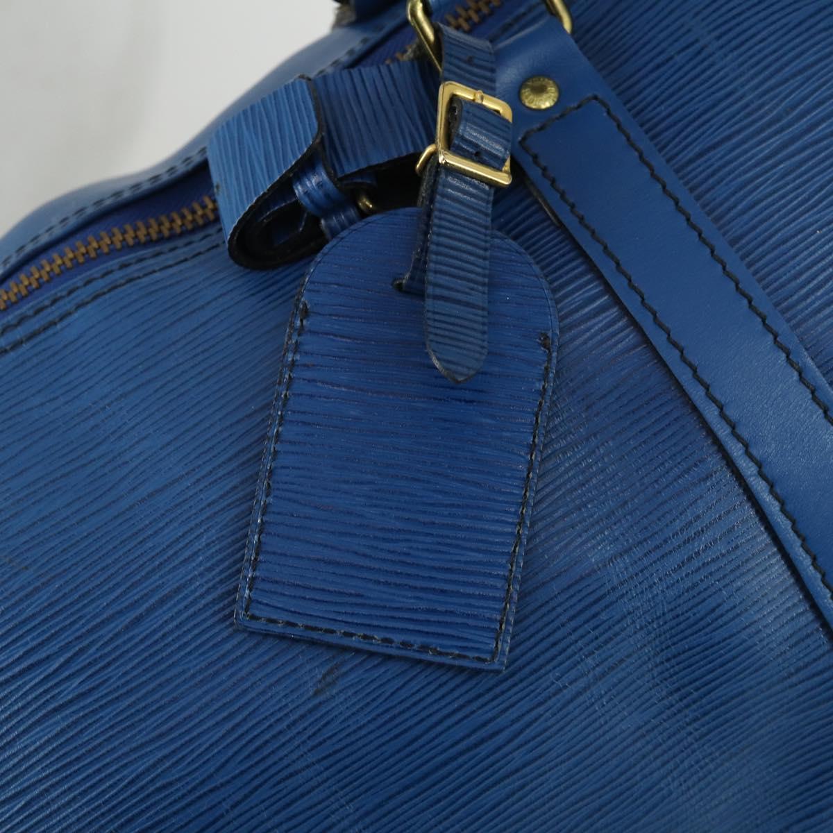 LOUIS VUITTON Epi Keepall 50 Boston Bag Blue M42965 LV Auth th6515