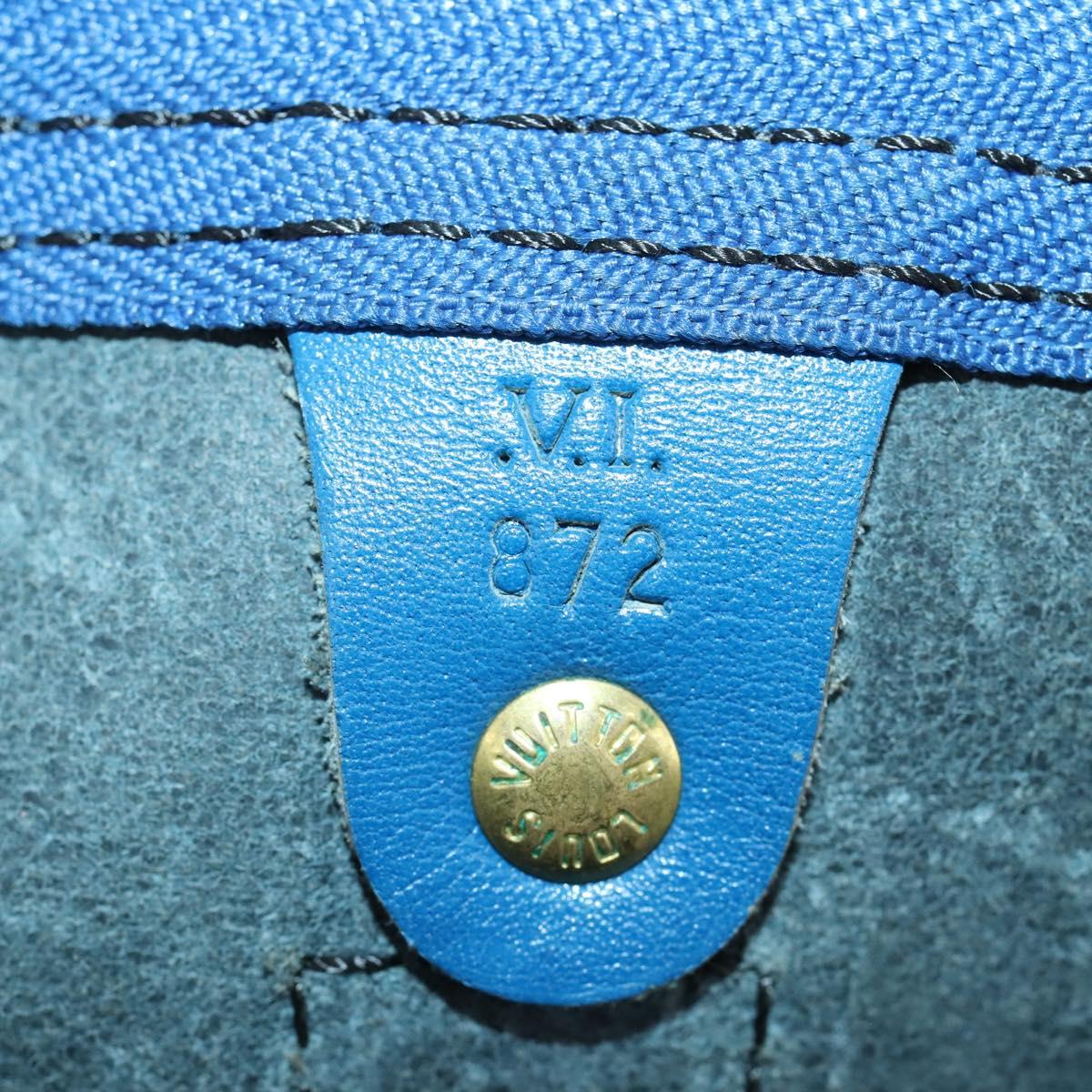 LOUIS VUITTON Epi Keepall 50 Boston Bag Blue M42965 LV Auth th6515