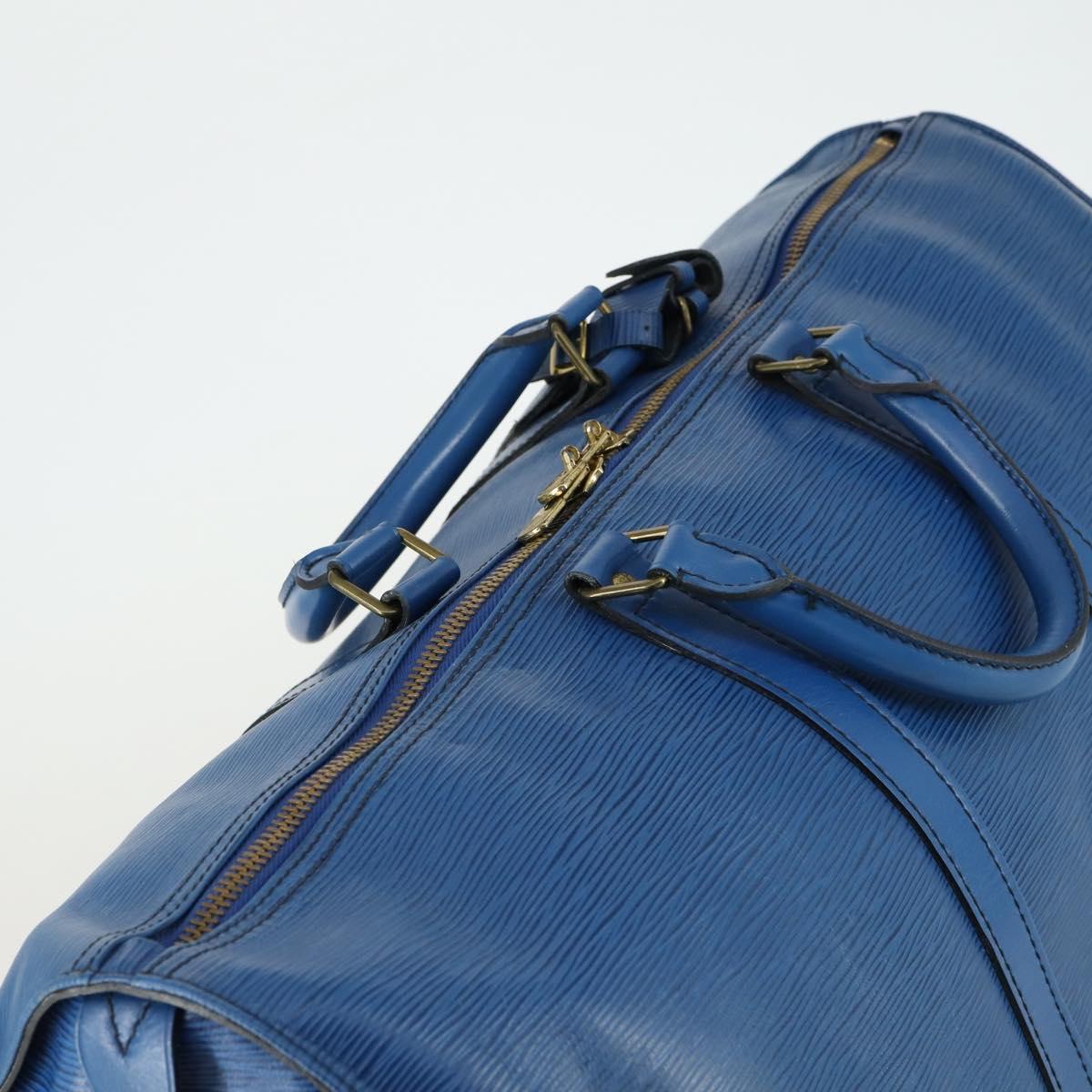 LOUIS VUITTON Epi Keepall 50 Boston Bag Blue M42965 LV Auth th6515