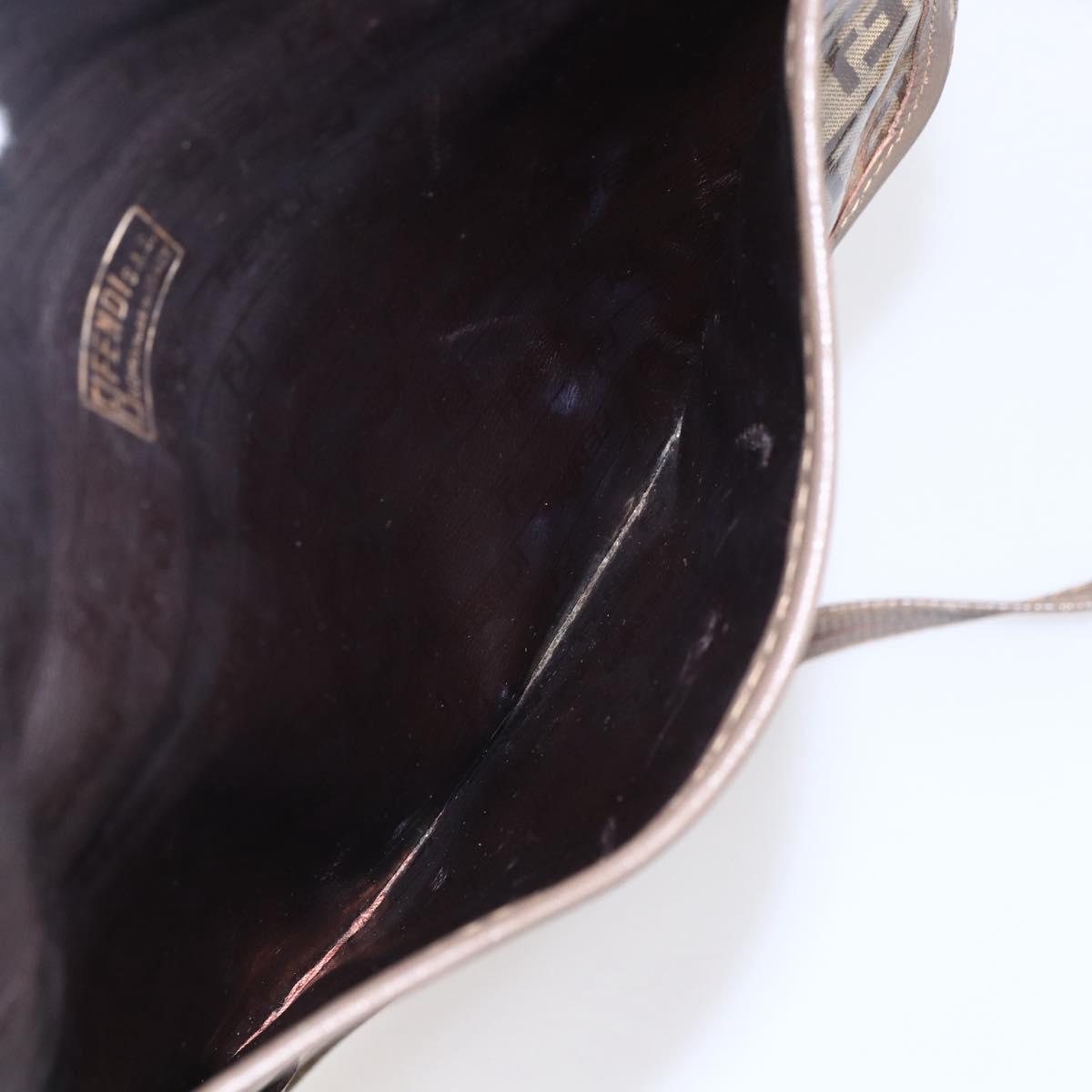 FENDI Zucchino Canvas Shoulder Bag Beige Auth th6516