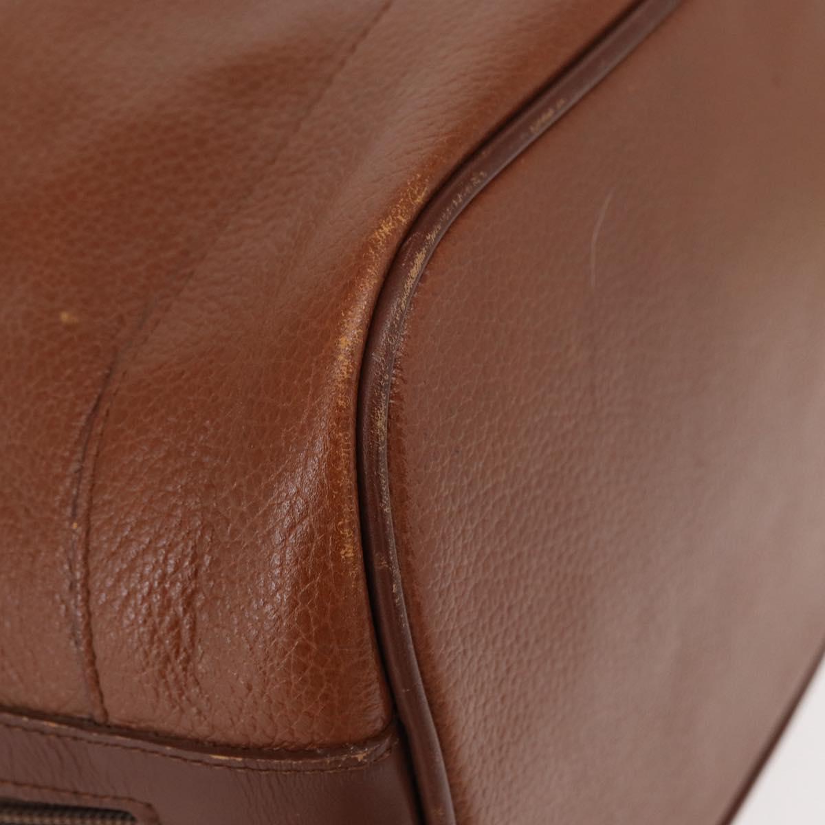 Burberrys Shoulder Bag Leather Brown Gold Auth th6518