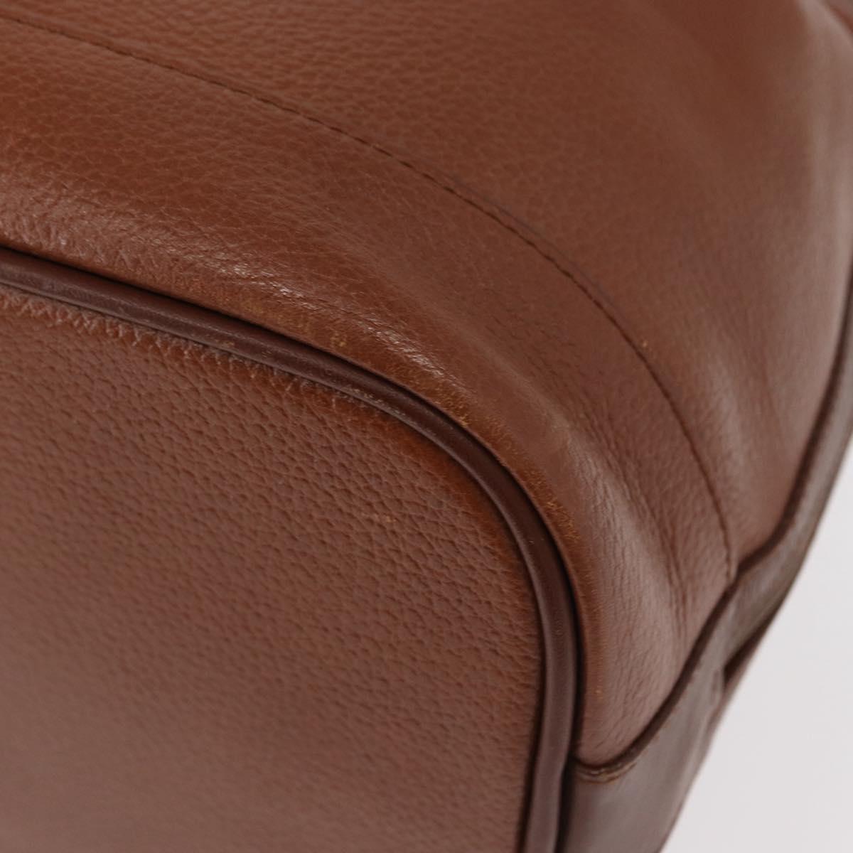 Burberrys Shoulder Bag Leather Brown Gold Auth th6518