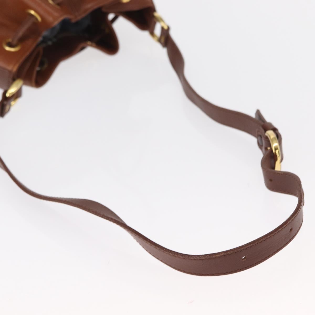 Burberrys Shoulder Bag Leather Brown Gold Auth th6518