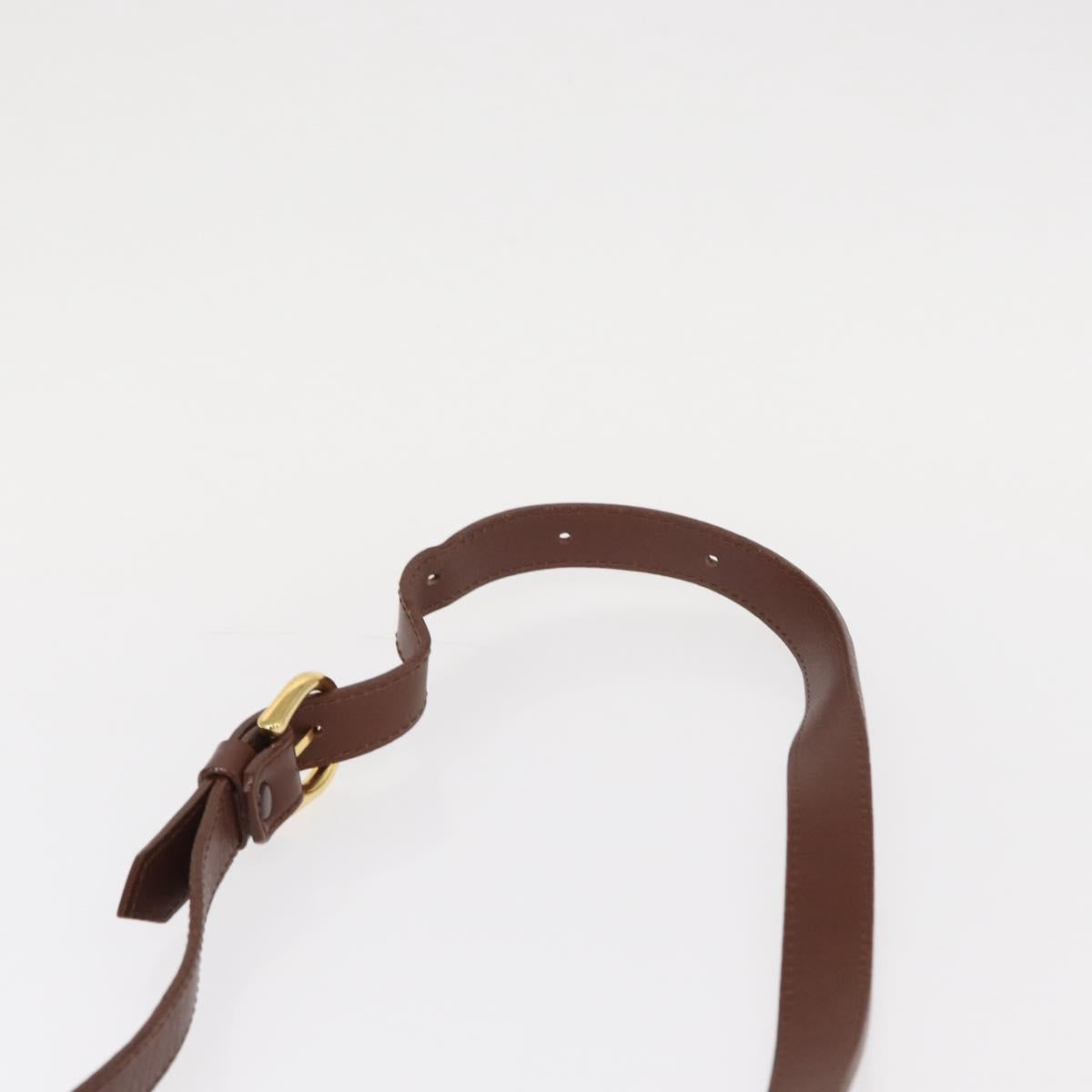 Burberrys Shoulder Bag Leather Brown Gold Auth th6518