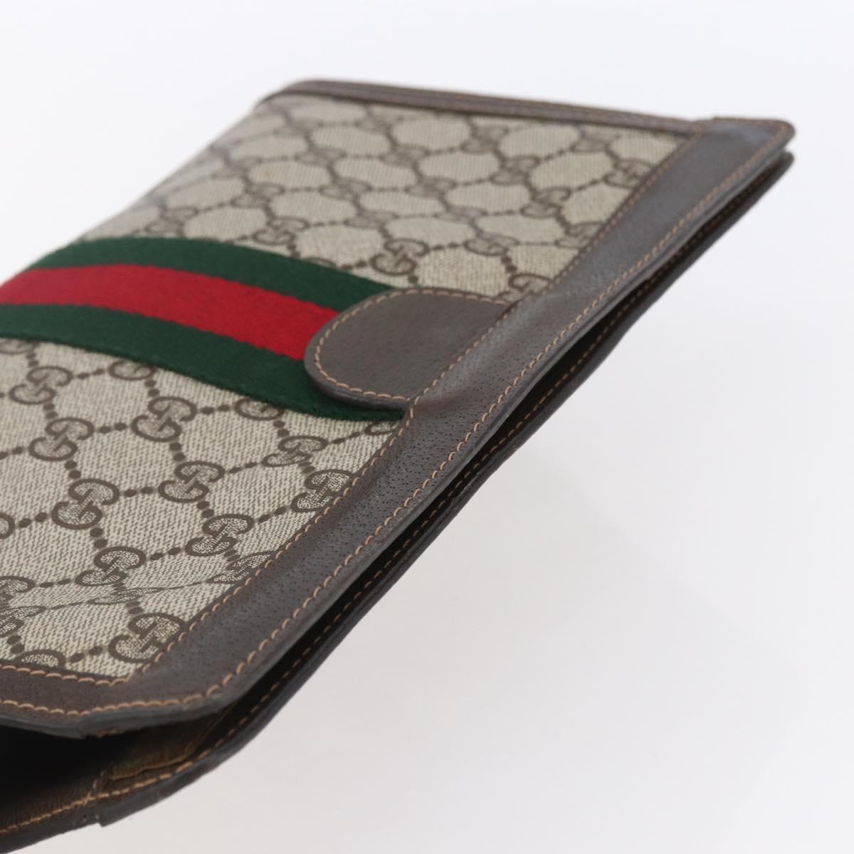 GUCCI GG Supreme Web Sherry Line Bag PVC Beige Red 41 014 2125 28 Auth th6520