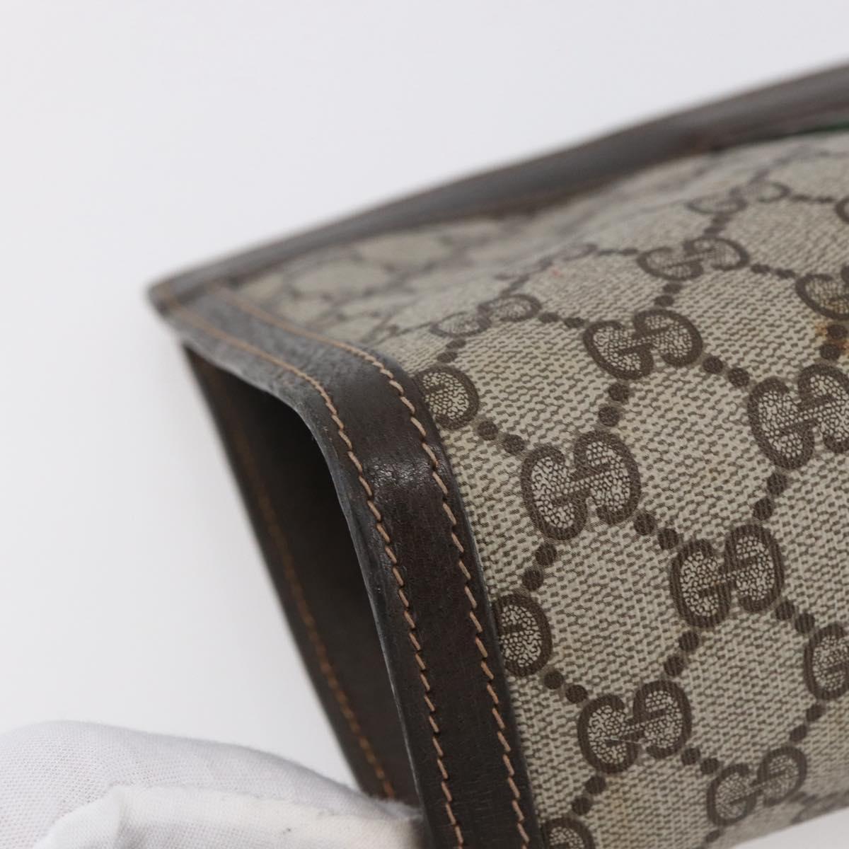 GUCCI GG Supreme Web Sherry Line Bag PVC Beige Red 41 014 2125 28 Auth th6520