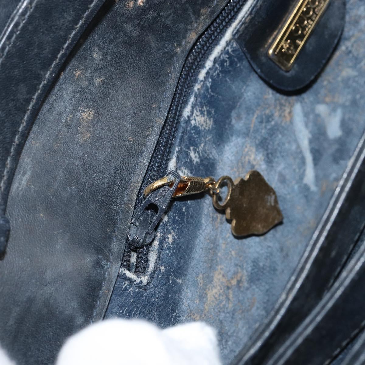 GUCCI Micro GG Supreme Shoulder Bag PVC Navy Gold 004 106 0024 Auth th6521