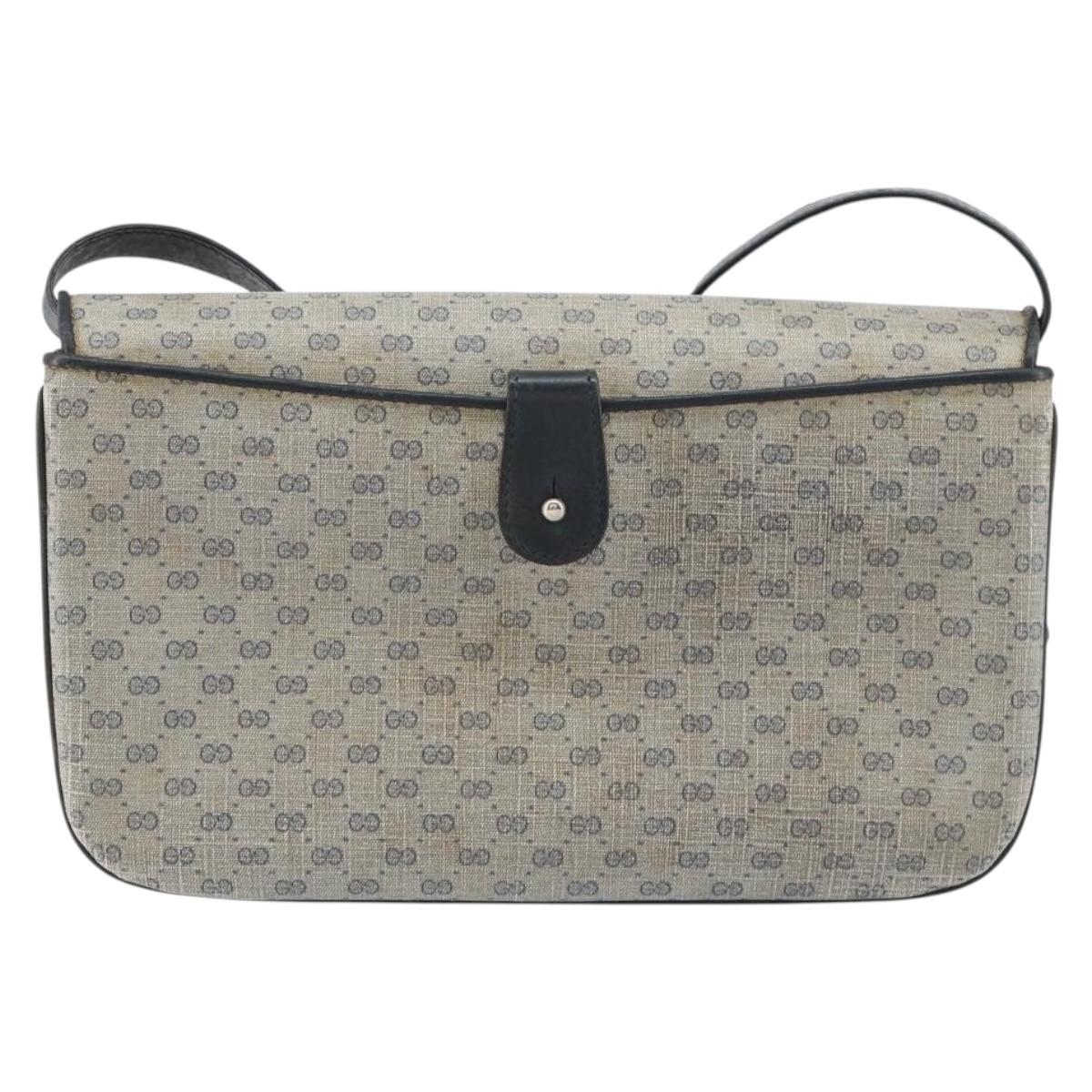 GUCCI Micro GG Supreme Shoulder Bag PVC Navy Gold 004 106 0024 Auth th6521