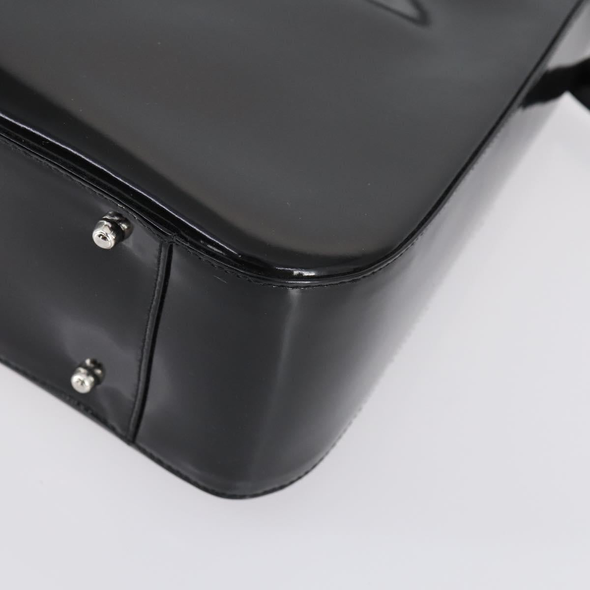 GUCCI Soho Hand Bag Enamel 2way Black Silver 000 1013 0504 Auth th6522