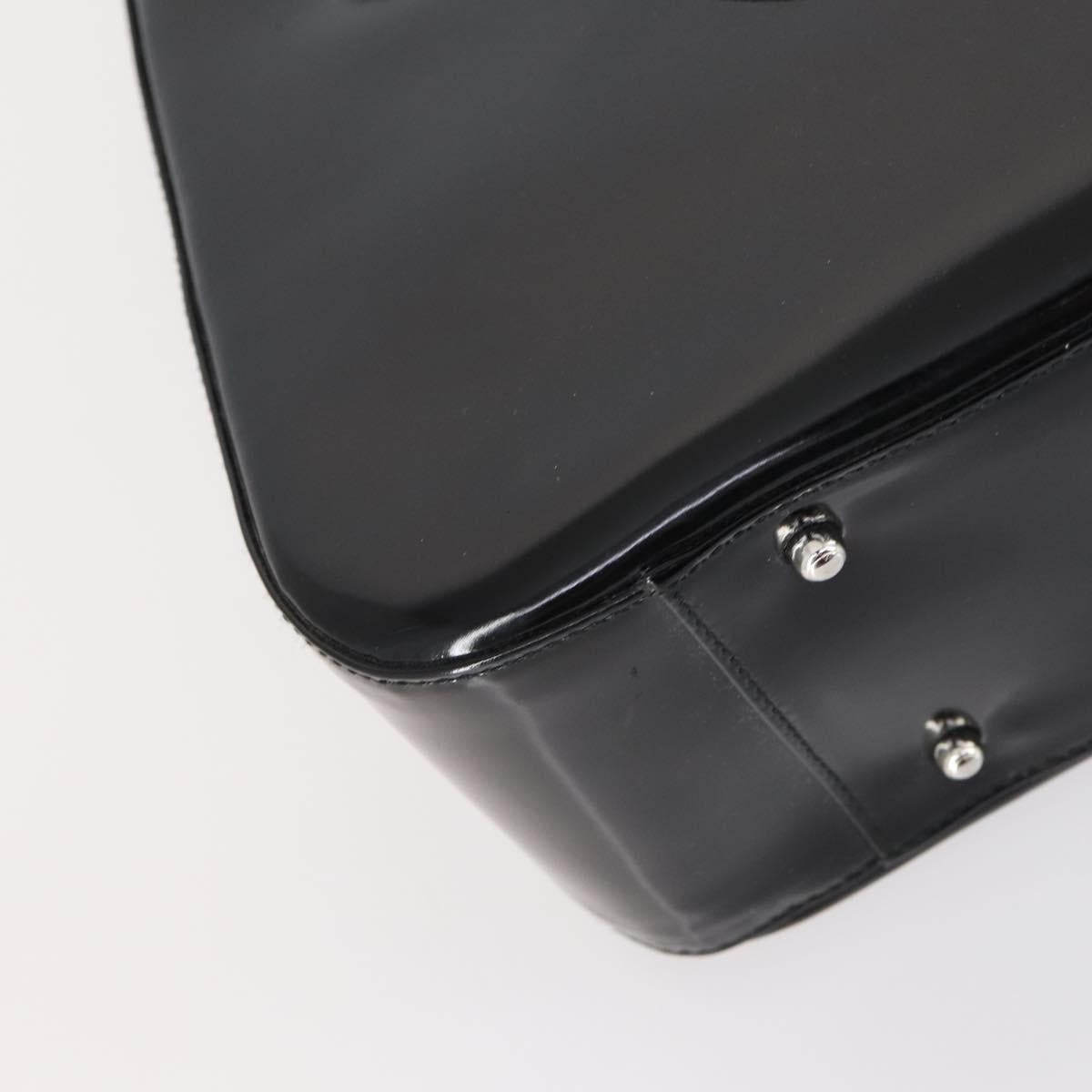GUCCI Soho Hand Bag Enamel 2way Black Silver 000 1013 0504 Auth th6522